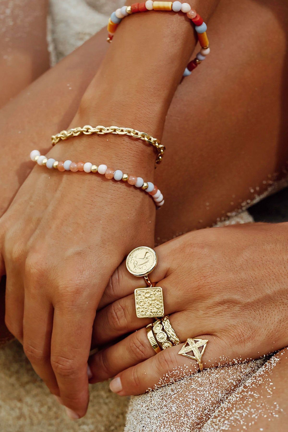 Chunky chain bracelet gold plated-abc