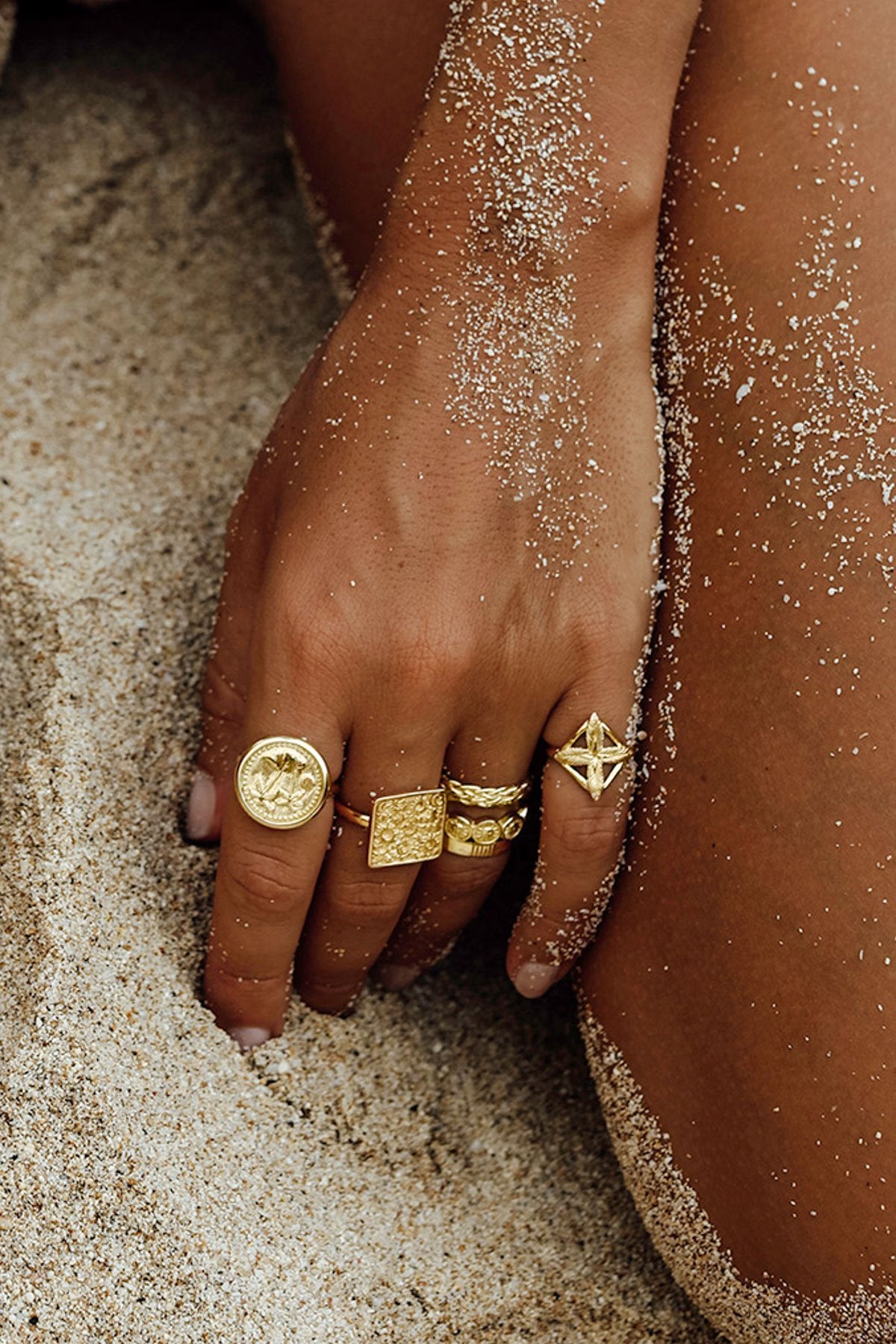 Paradise coin ring gold plated-Ring-wildthings_collectables-Gold plated-1 (US 6.5 / 16.9 mm)--abc