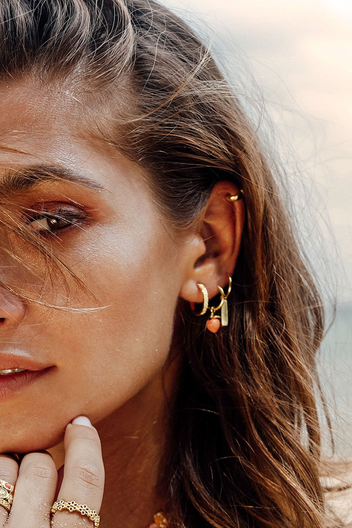 Feeling peachy earring gold plated-abc
