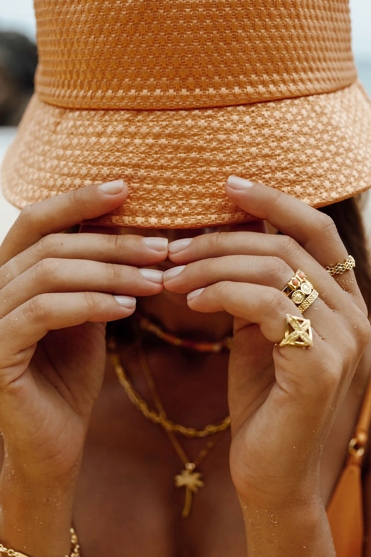 Dots n stripes ring gold plated-abc