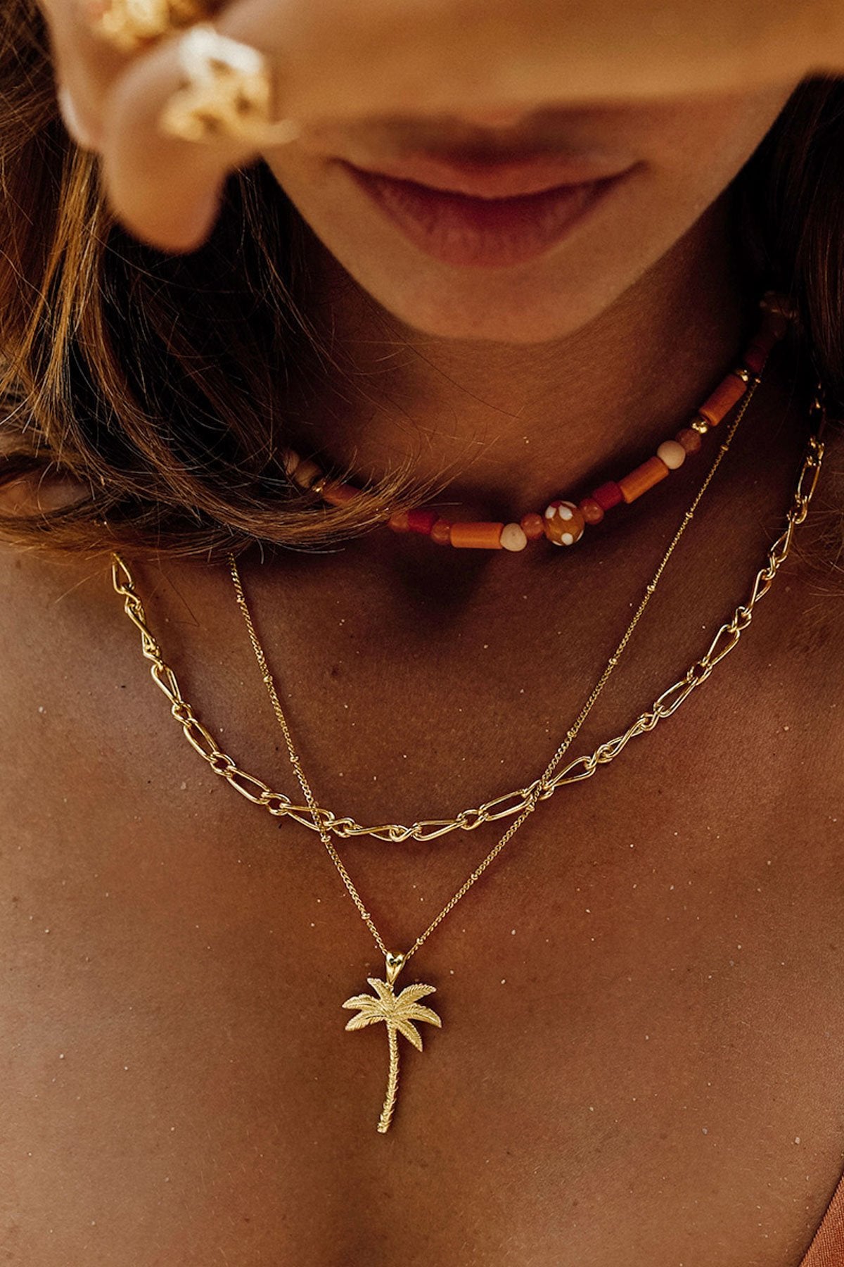 Palm tree pendant gold plated-abc