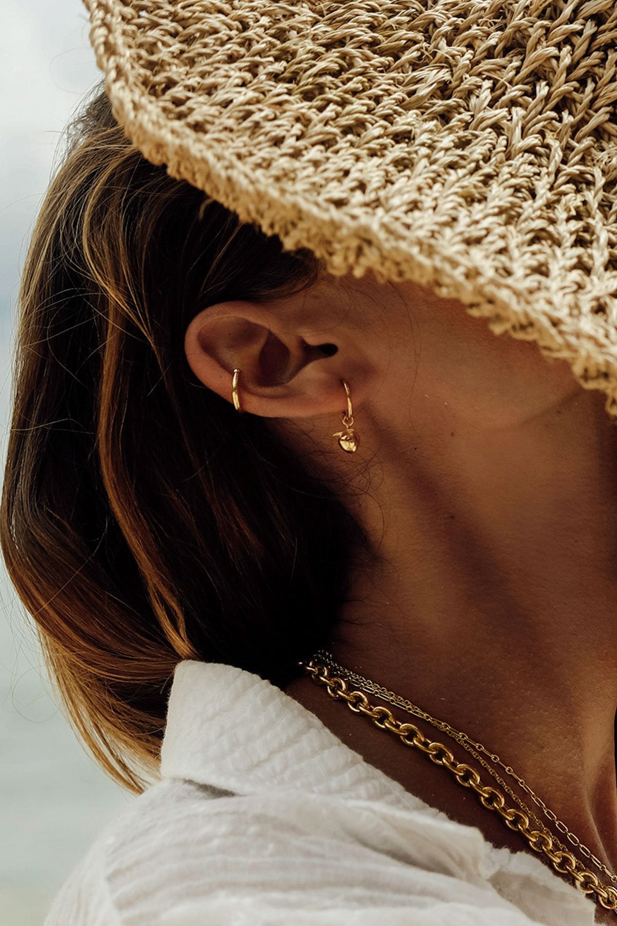 Vintage peach earring gold plated-Earring-wildthings_collectables-Gold plated---abc