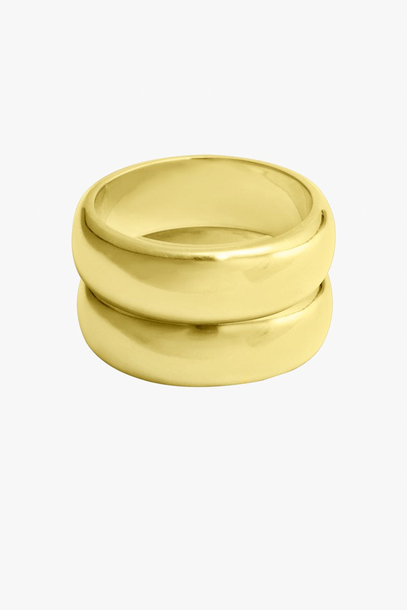 Double Trouble ring gold plated-abc