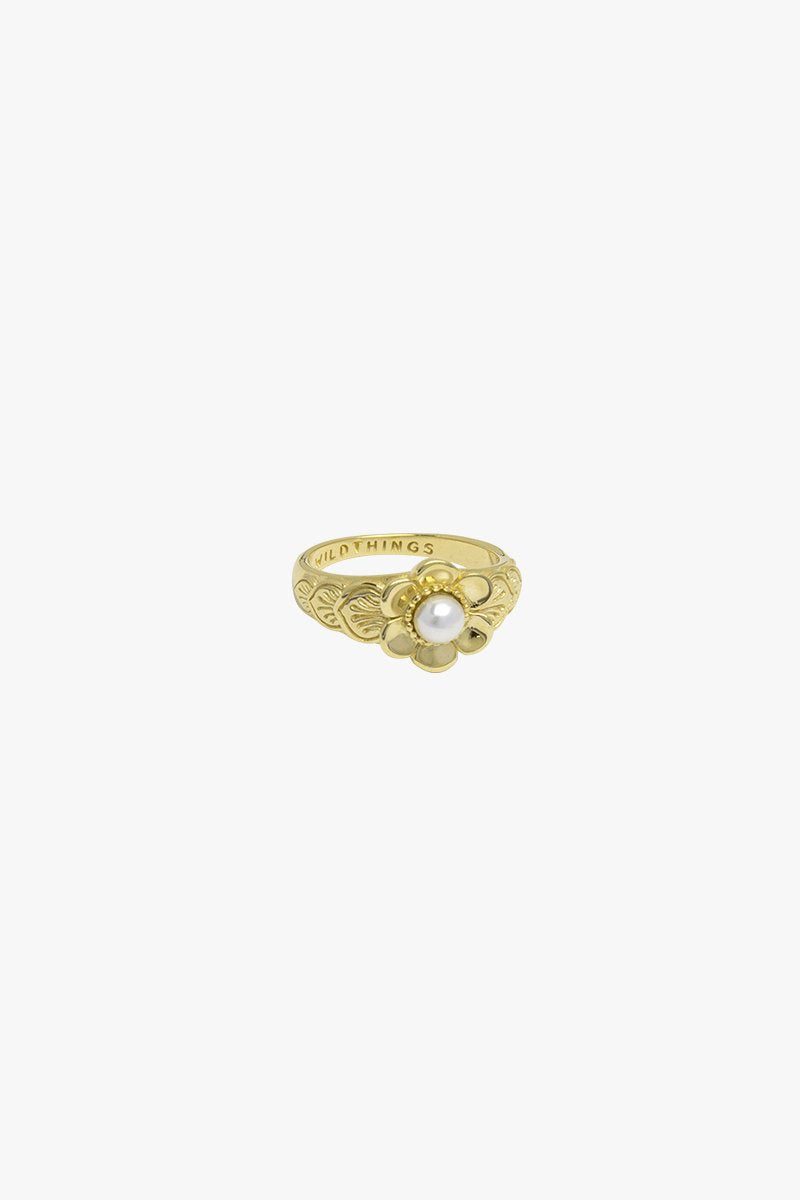 Fleur pinky ring gold plated-abc