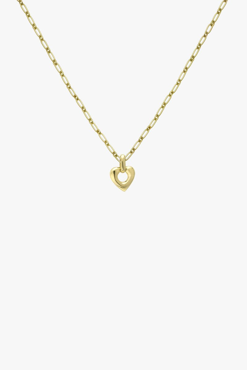 Heart charm pendant gold plated-abc