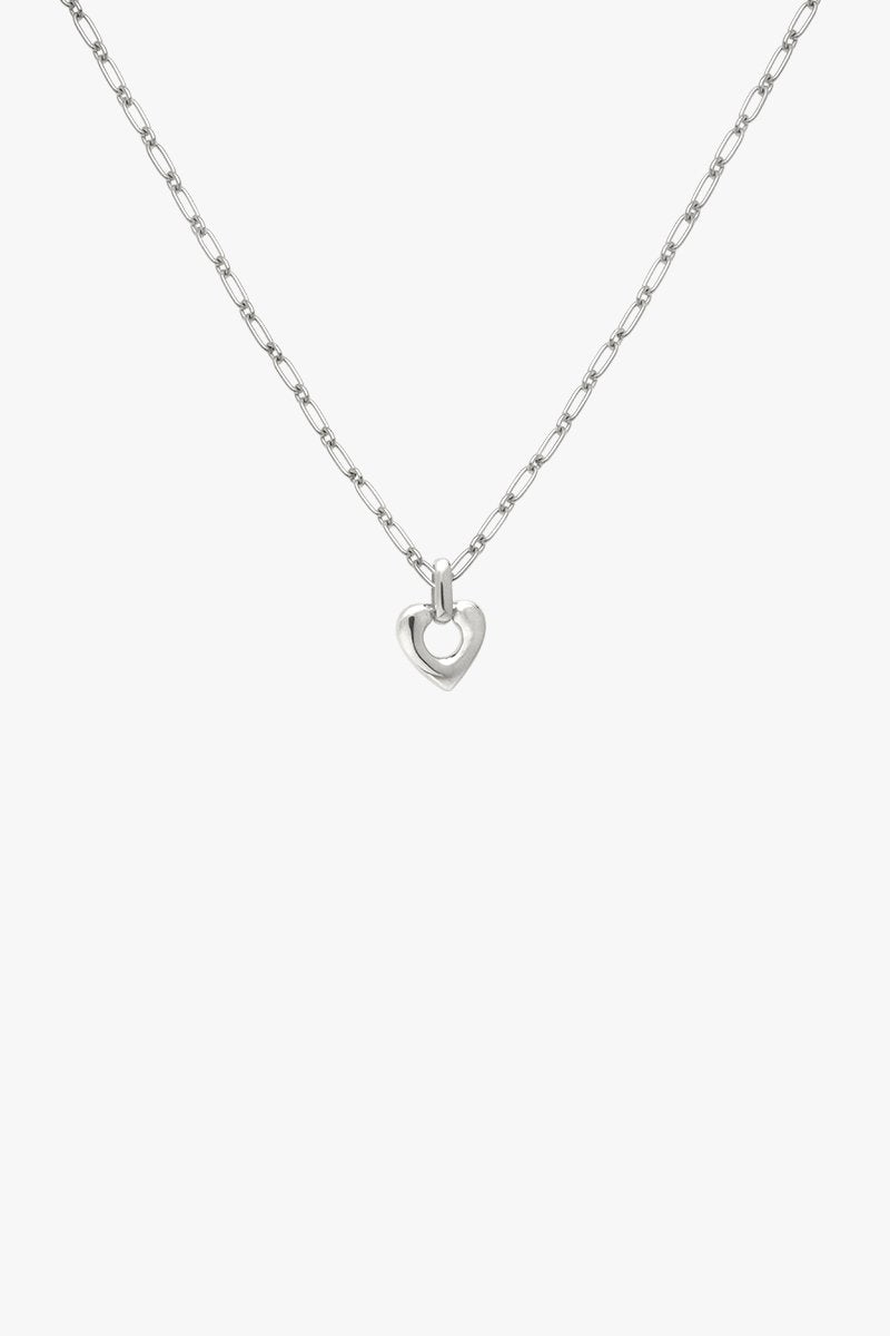 Heart charm pendant silver-abc