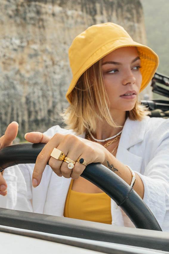 Kissed by the sun ring gold plated-abc