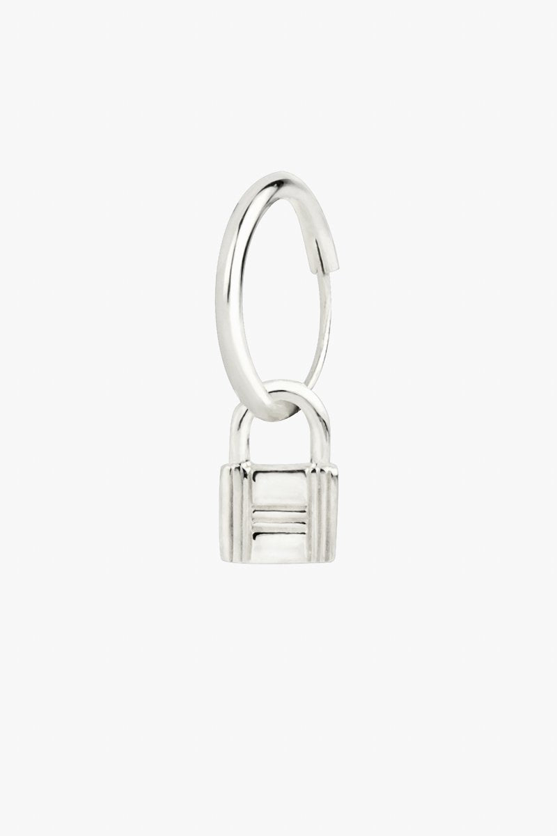 Lock earring silver-abc