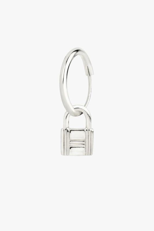 Lock earring silver-abc
