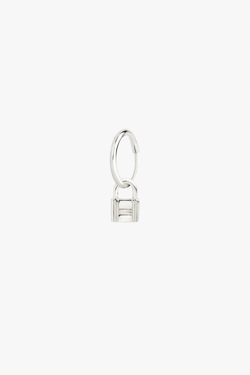 Lock earring silver-abc