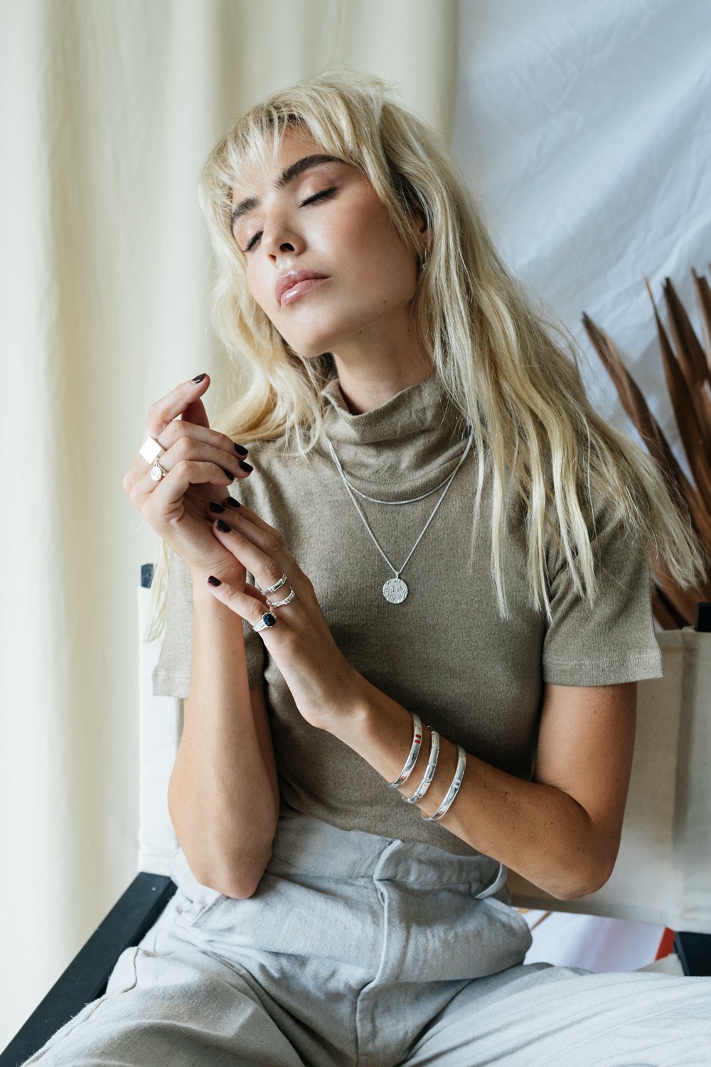 Curb chain necklace silver (45cm or 55cm)-abc