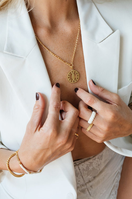 Mix it up ring ivory color-abc