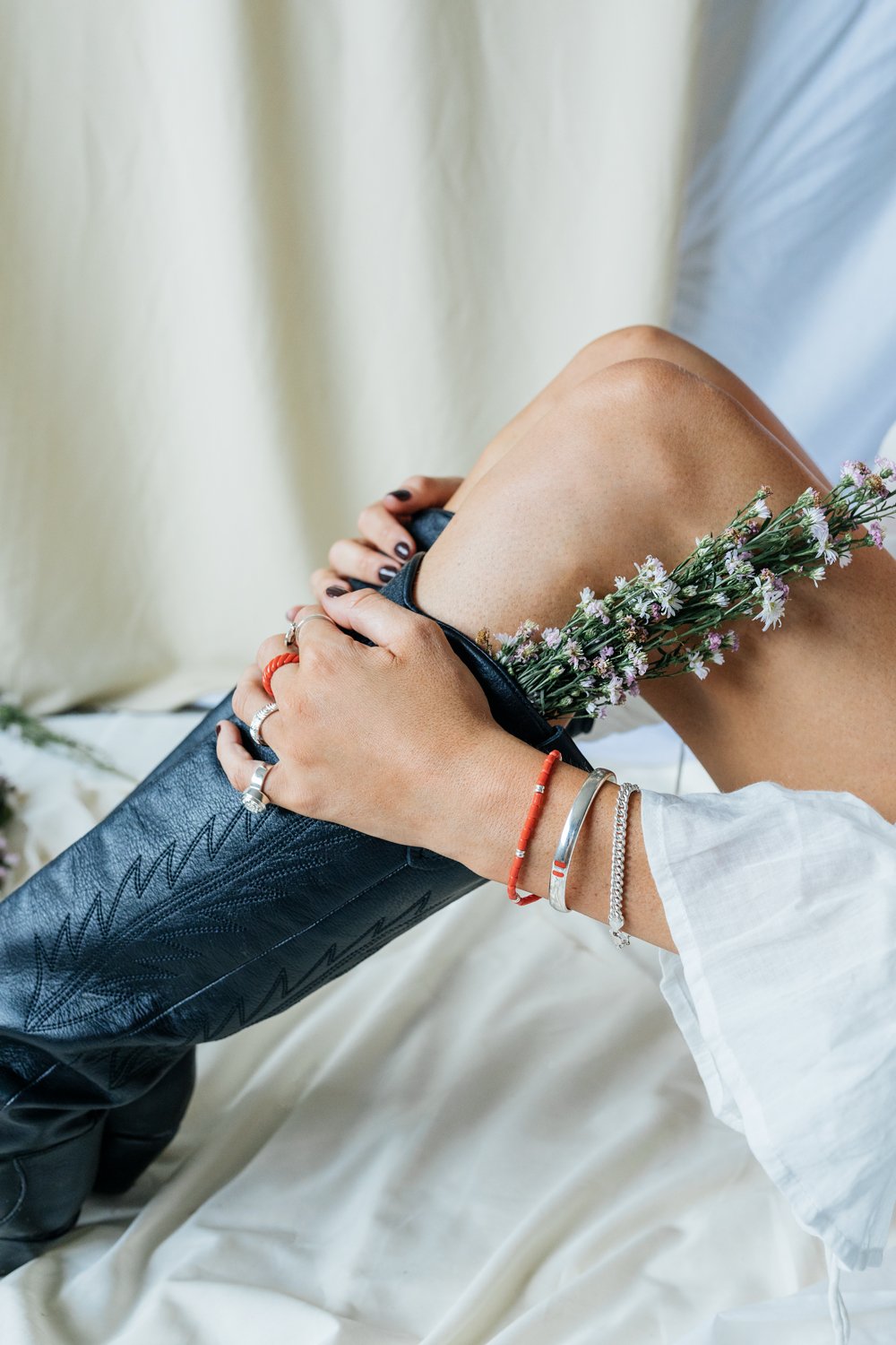 Coral color bracelet silver-abc