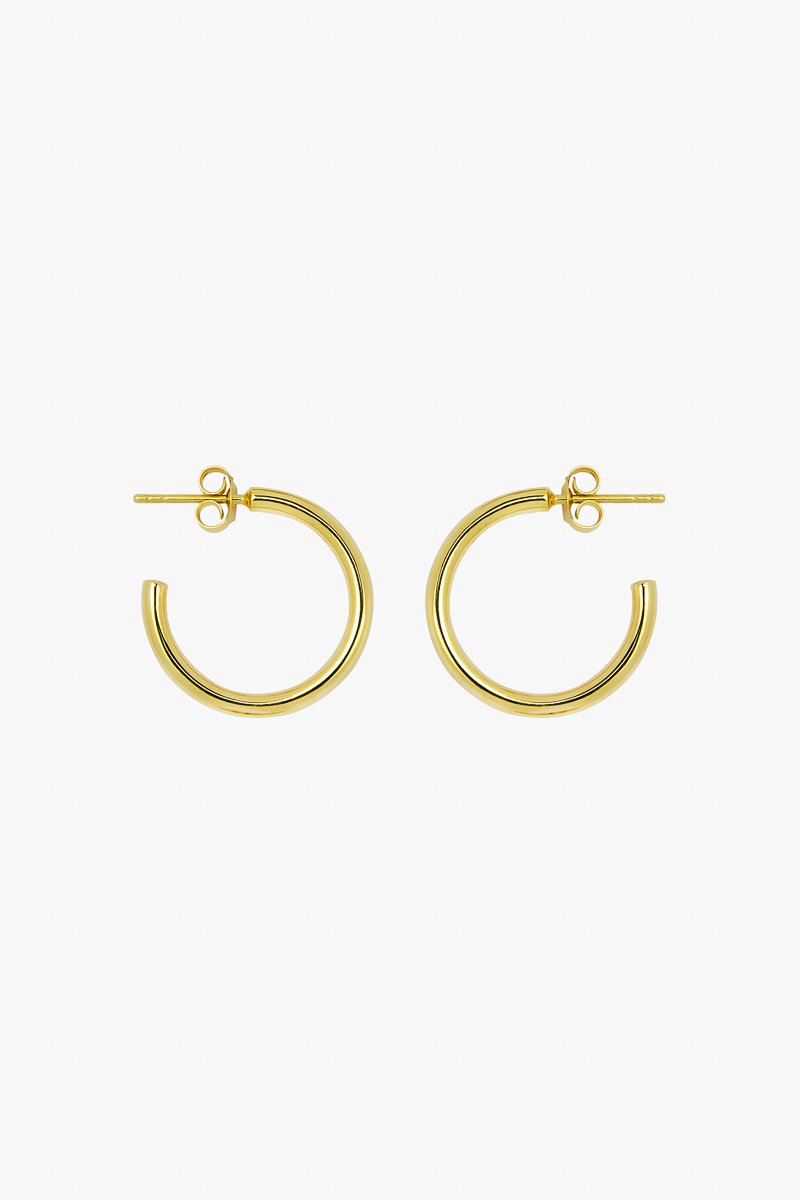 Medium hoop earring gold plated (22mm)-abc