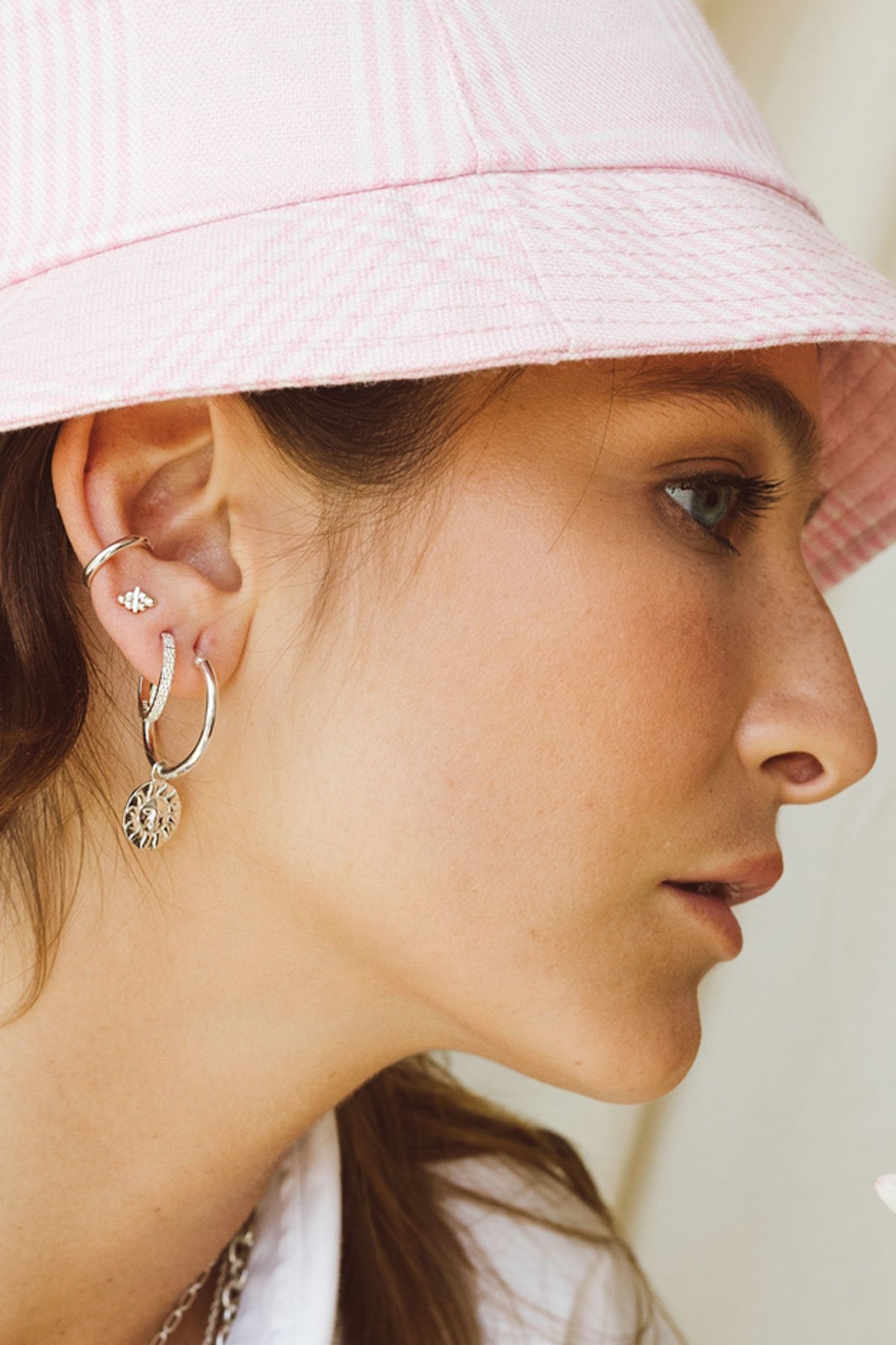 Dots n stripes stud silver-abc