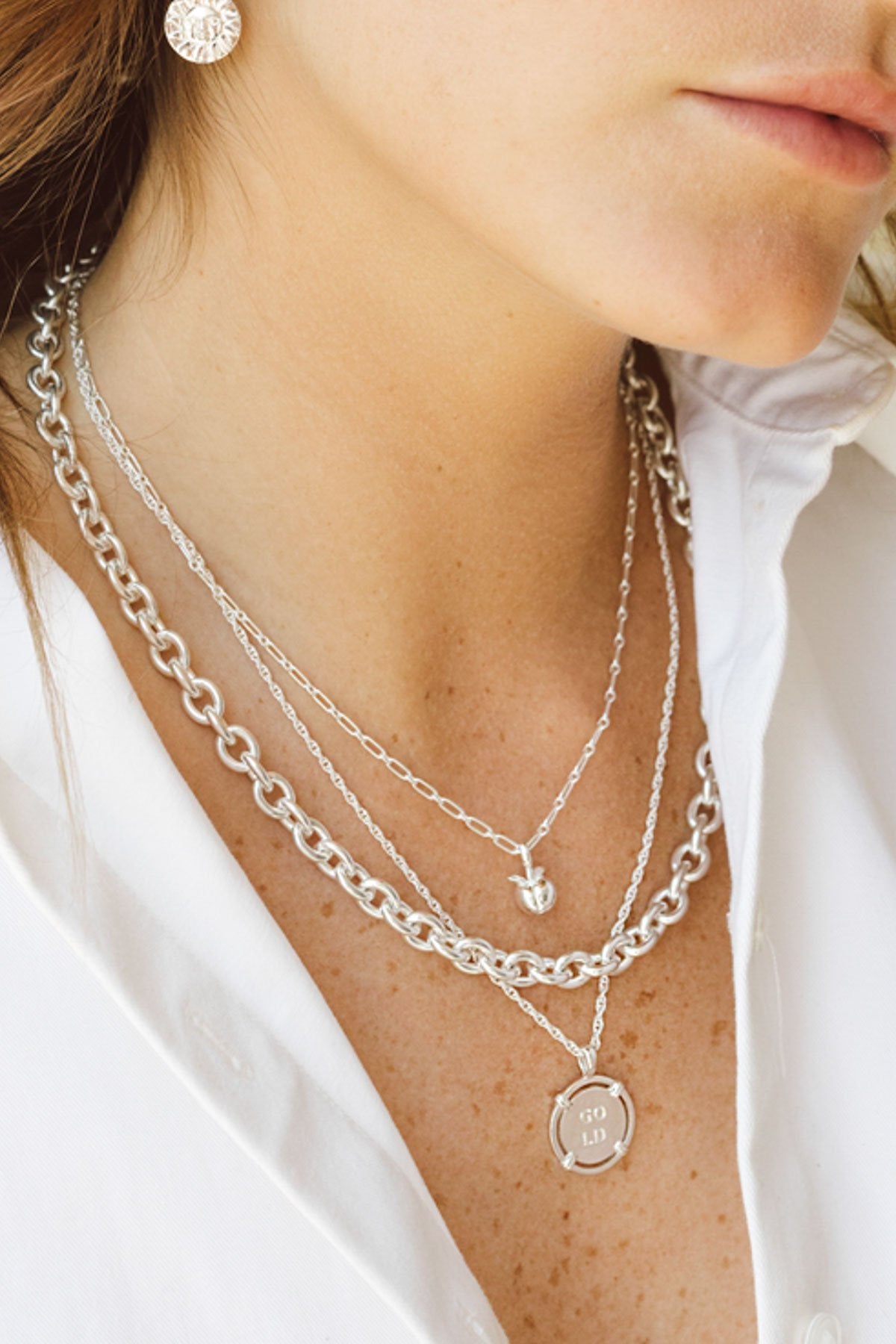 Coin pendant silver-abc