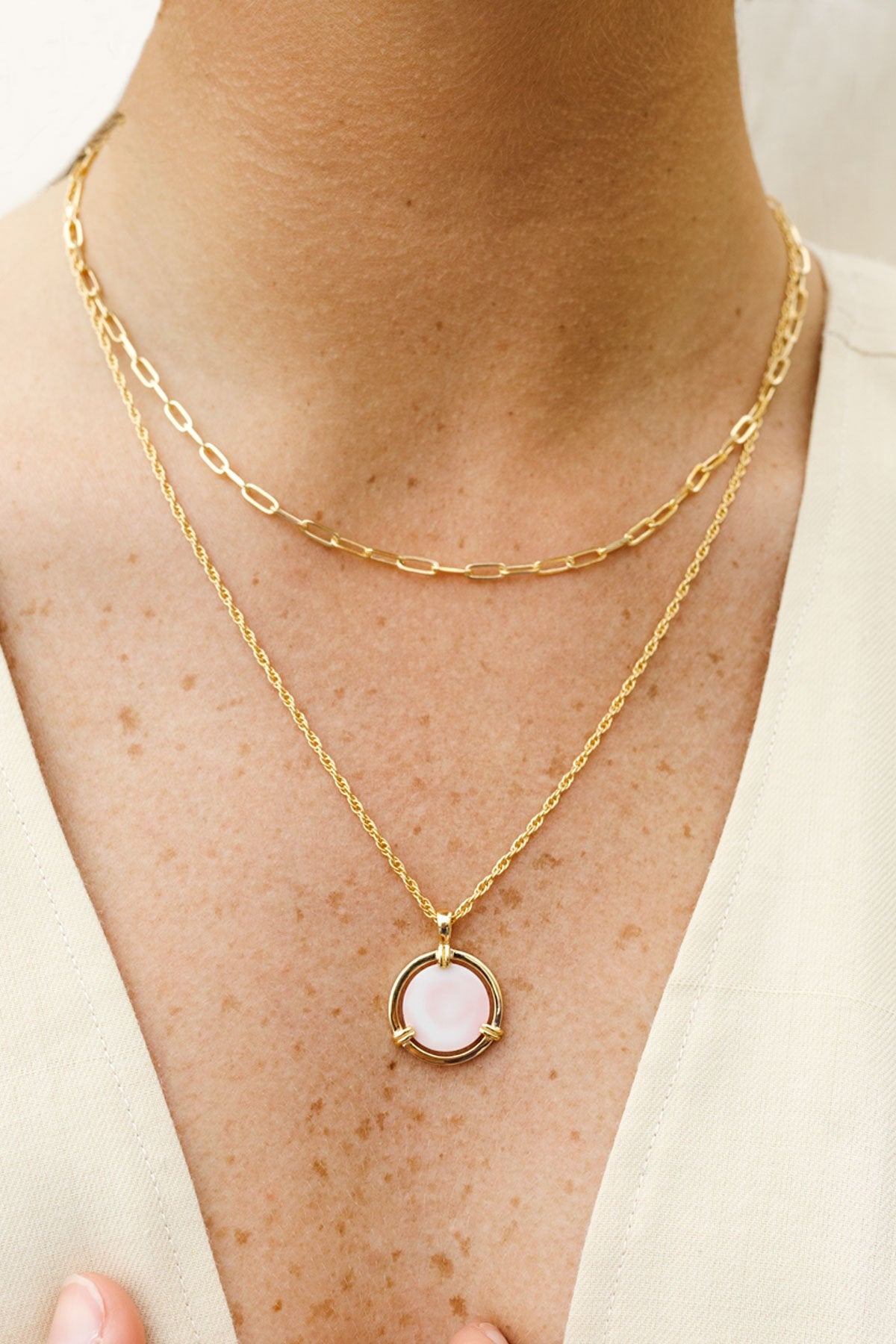 Pink clouds pendant gold plated-Pendant-wildthings_collectables-Gold plated-Pendant--abc