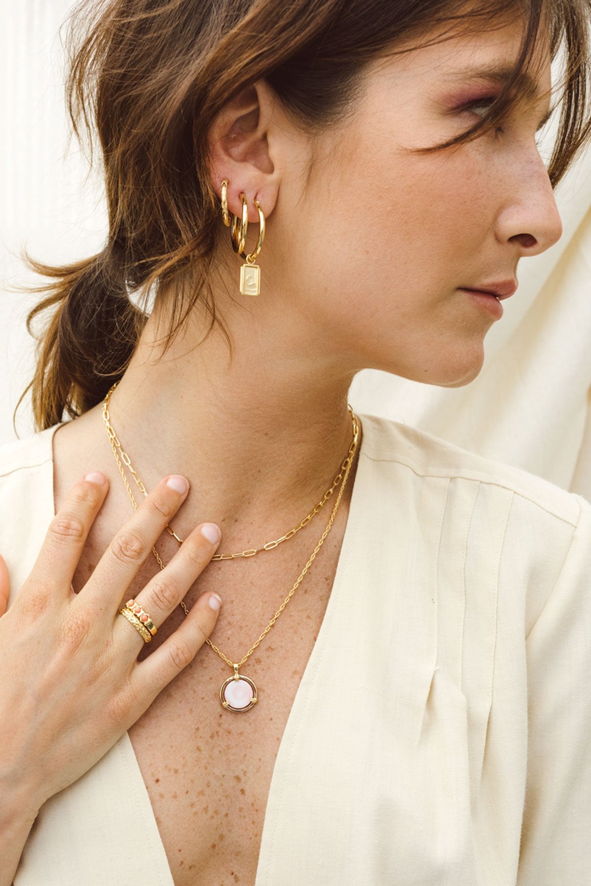 Pink clouds pendant gold plated-Pendant-wildthings_collectables-Gold plated-Pendant--abc