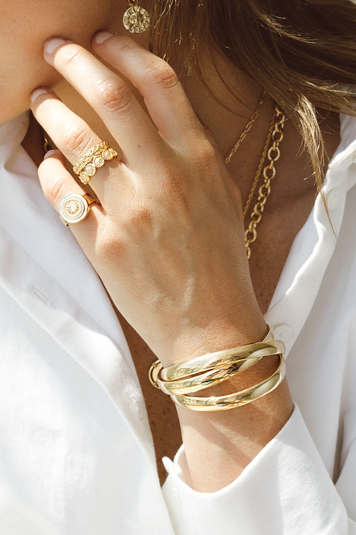 Classic bangle gold plated-abc