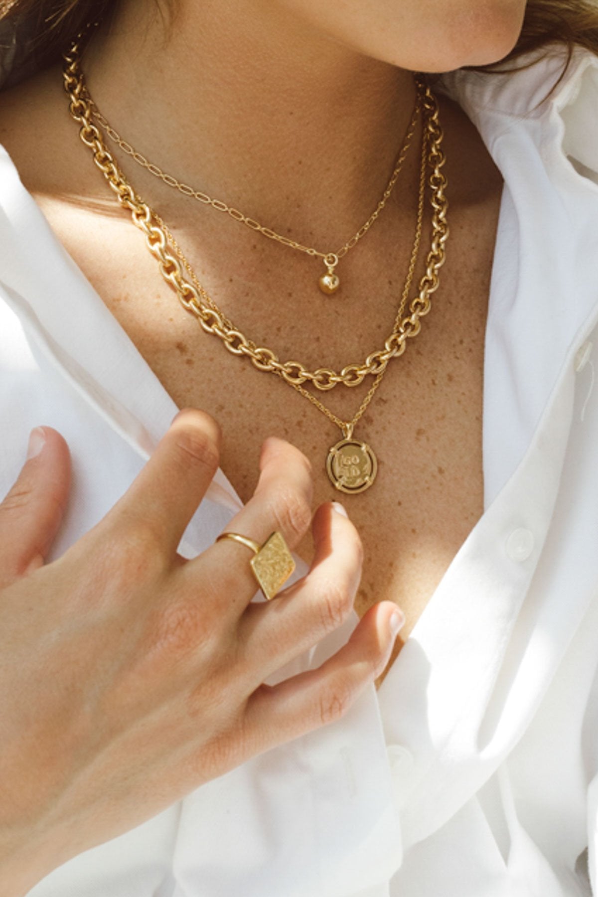 Statement chain necklace gold plated (40 cm)-Necklace-wildthings_collectables-Gold plated---abc