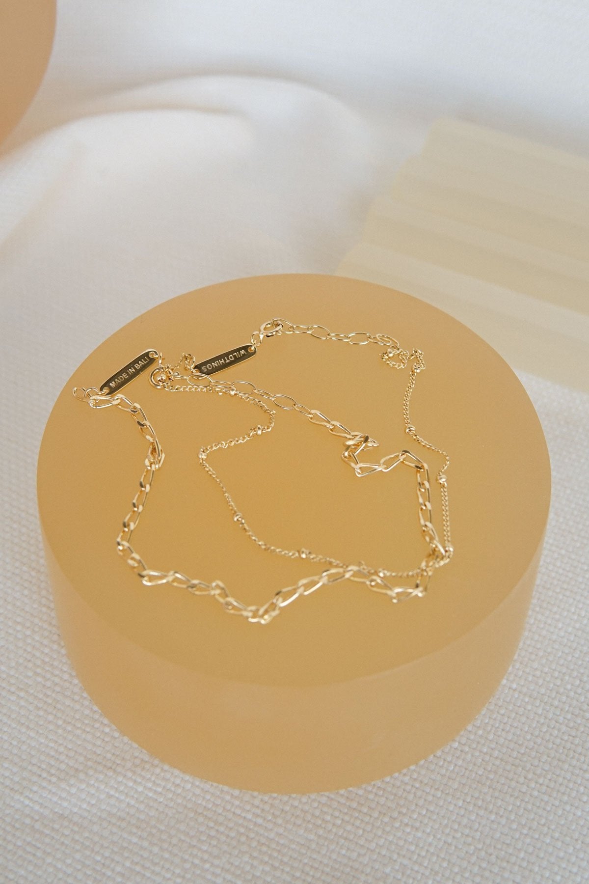 Stud chain anklet gold plated-Anklet-wildthings_collectables-Gold plated---abc