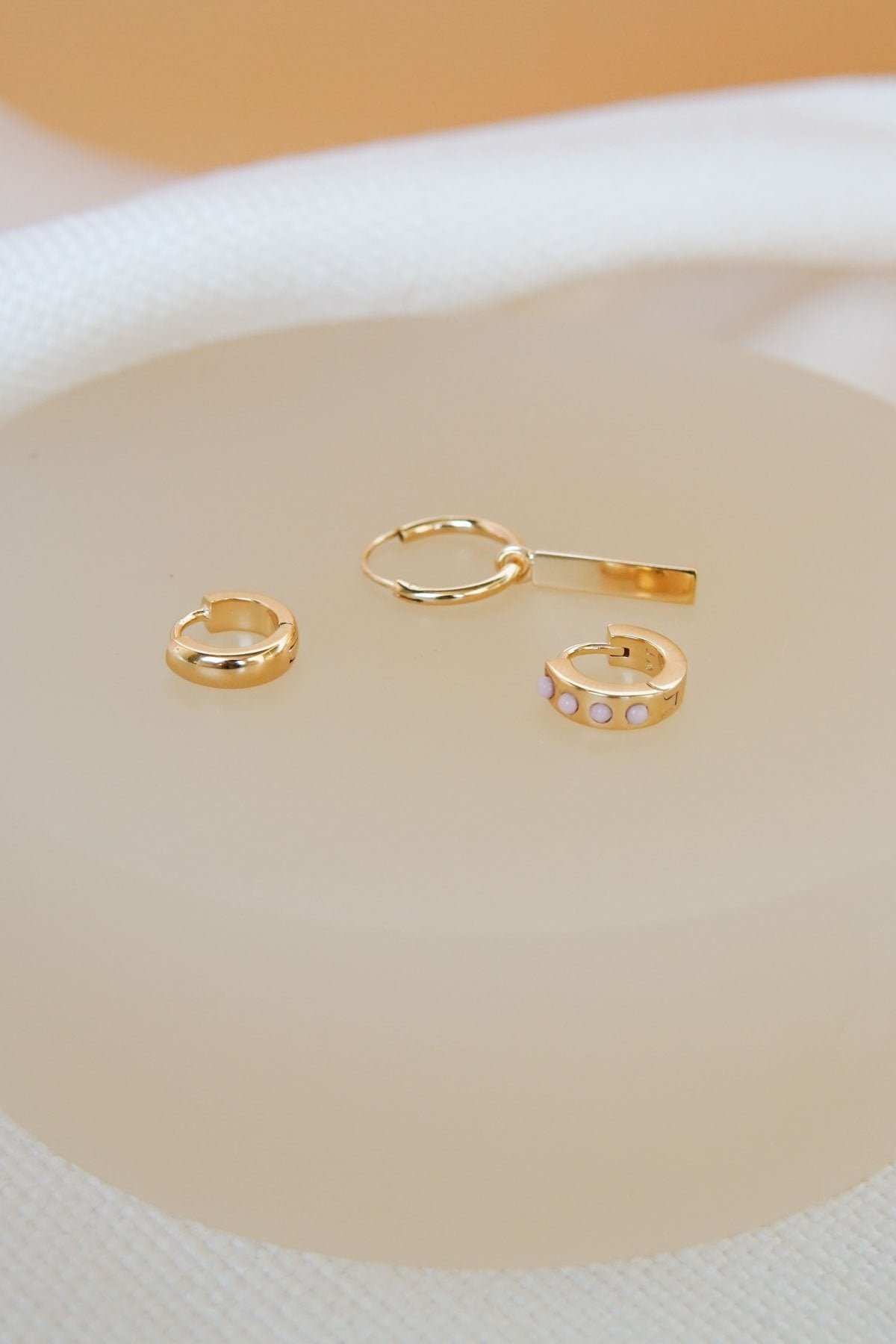 Classic bar earring gold plated-abc