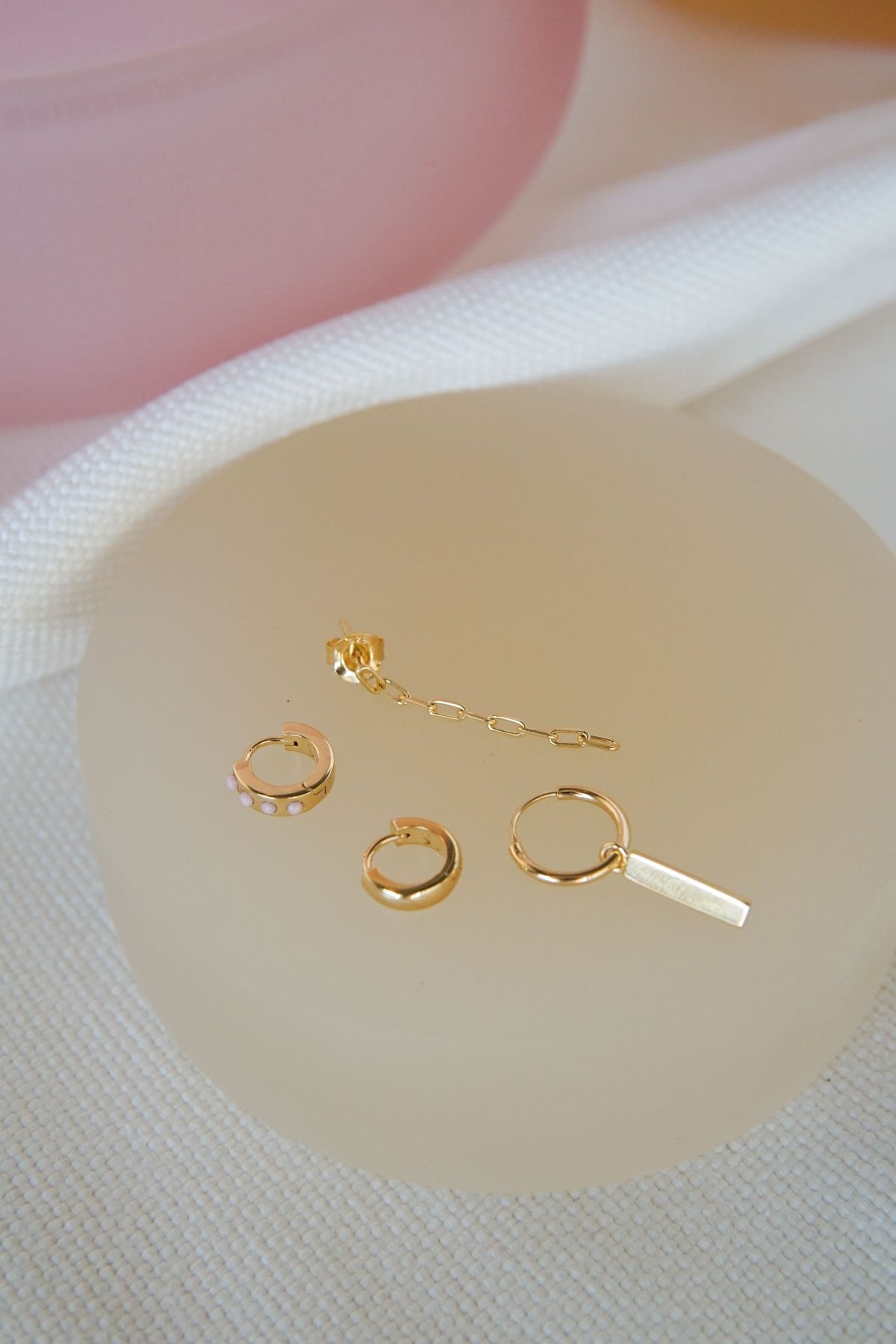 Classic bar earring gold plated-abc