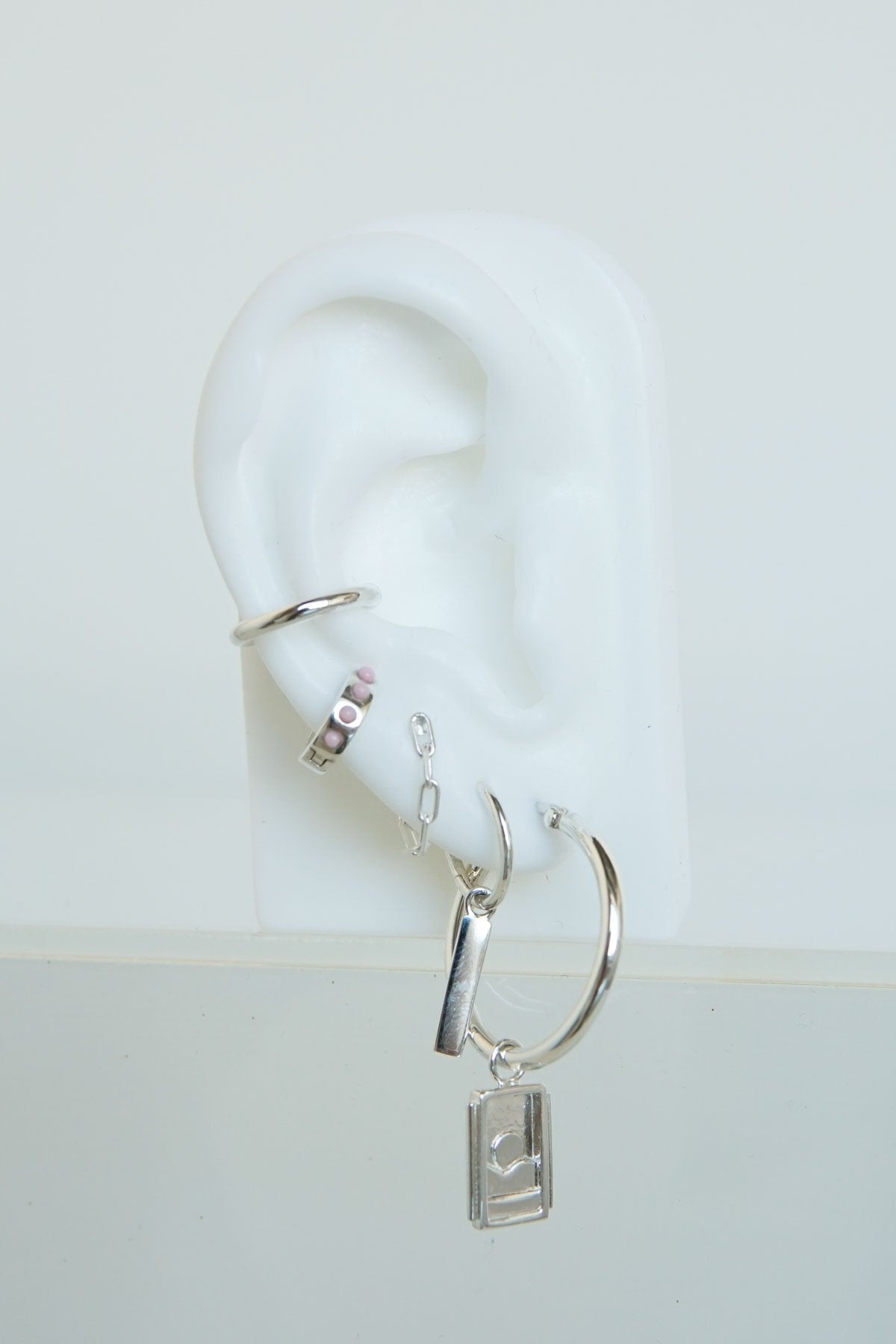 Classic bar earring silver-abc