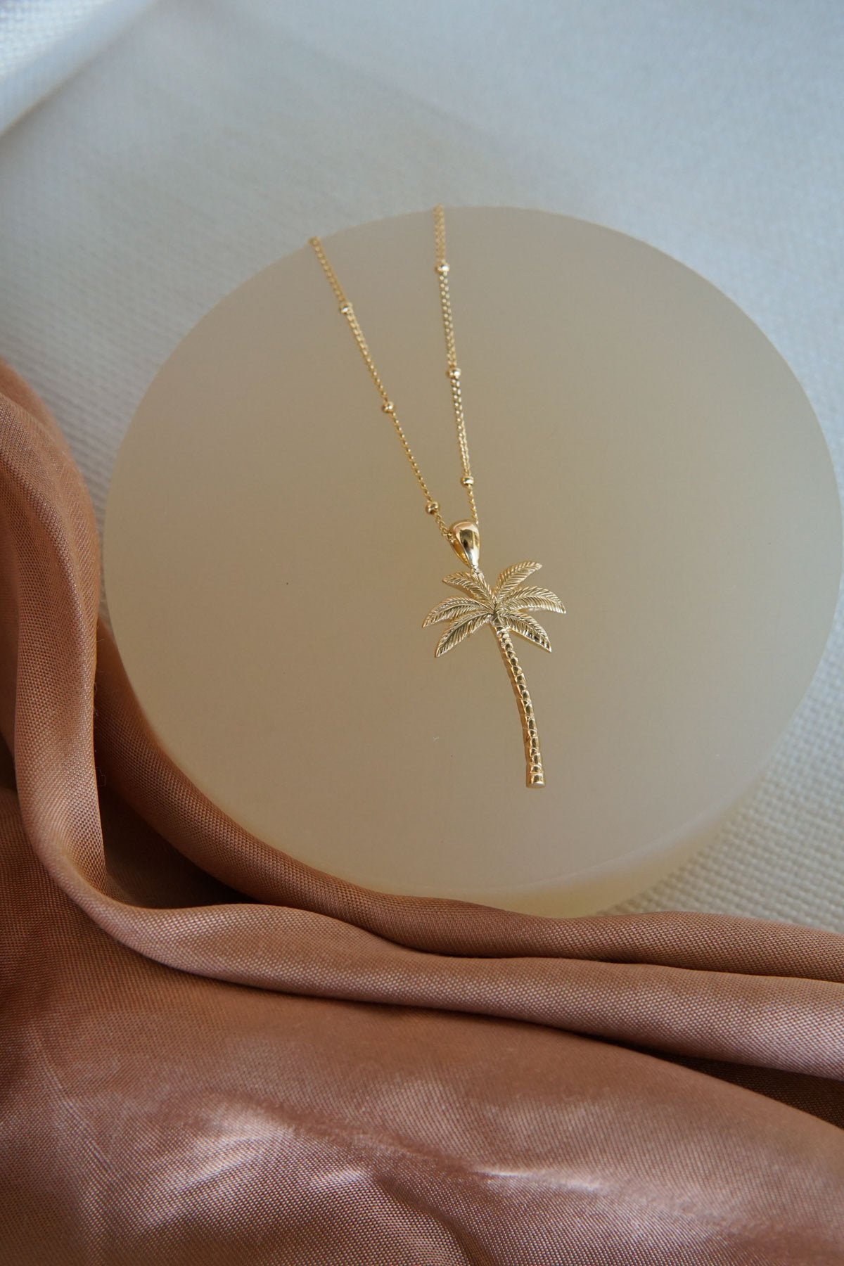 Palm tree pendant gold plated-abc