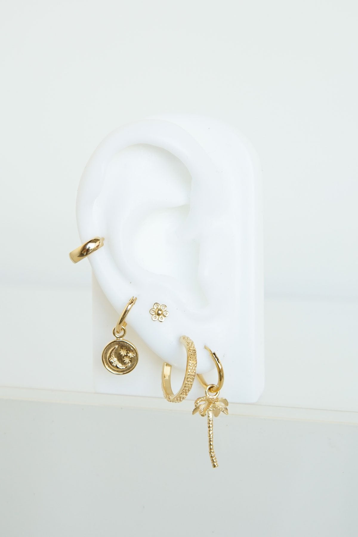 Palm tree earring gold plated-abc