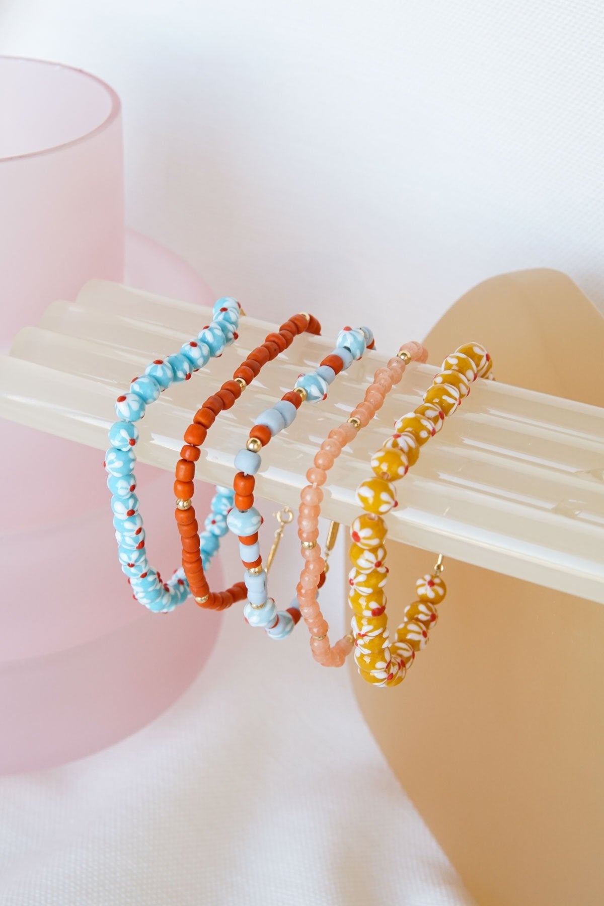 Blue flower anklet gold plated-abc