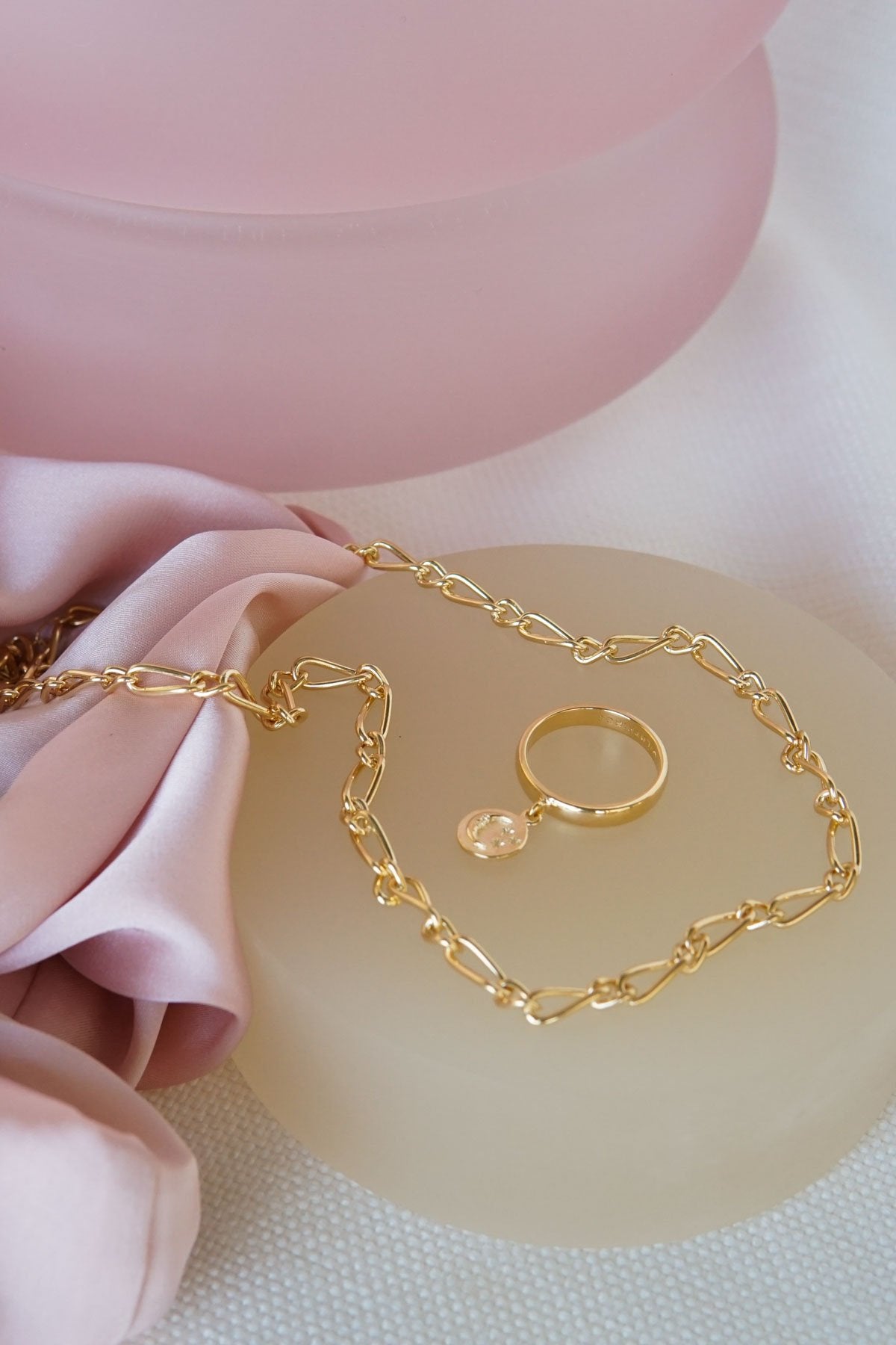 Chunky figaro necklace gold plated (48 cm)-abc