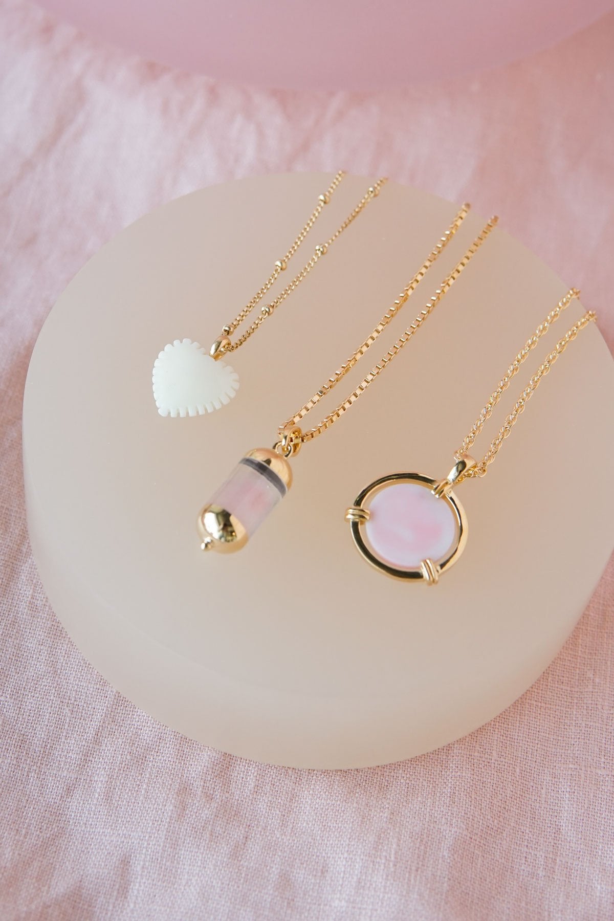 Pink clouds pendant gold plated-Pendant-wildthings_collectables-Gold plated-Pendant--abc