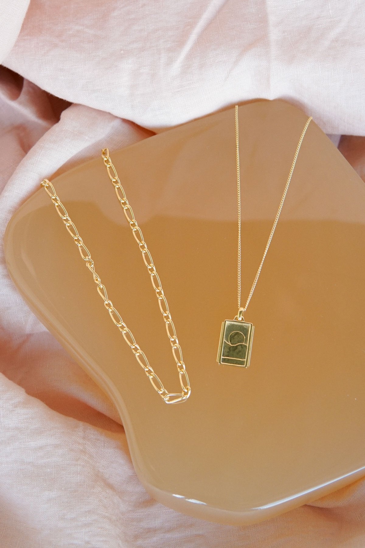 Chunky figaro necklace gold plated (48 cm)-abc