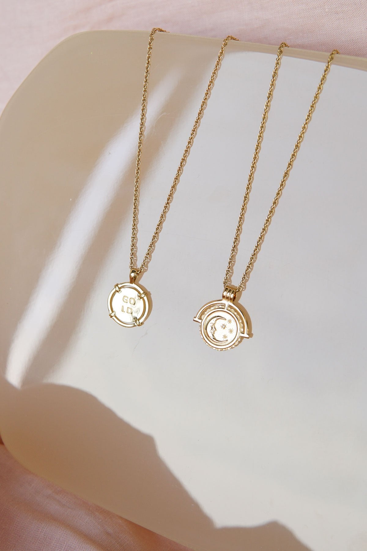 Coin pendant gold plated-abc