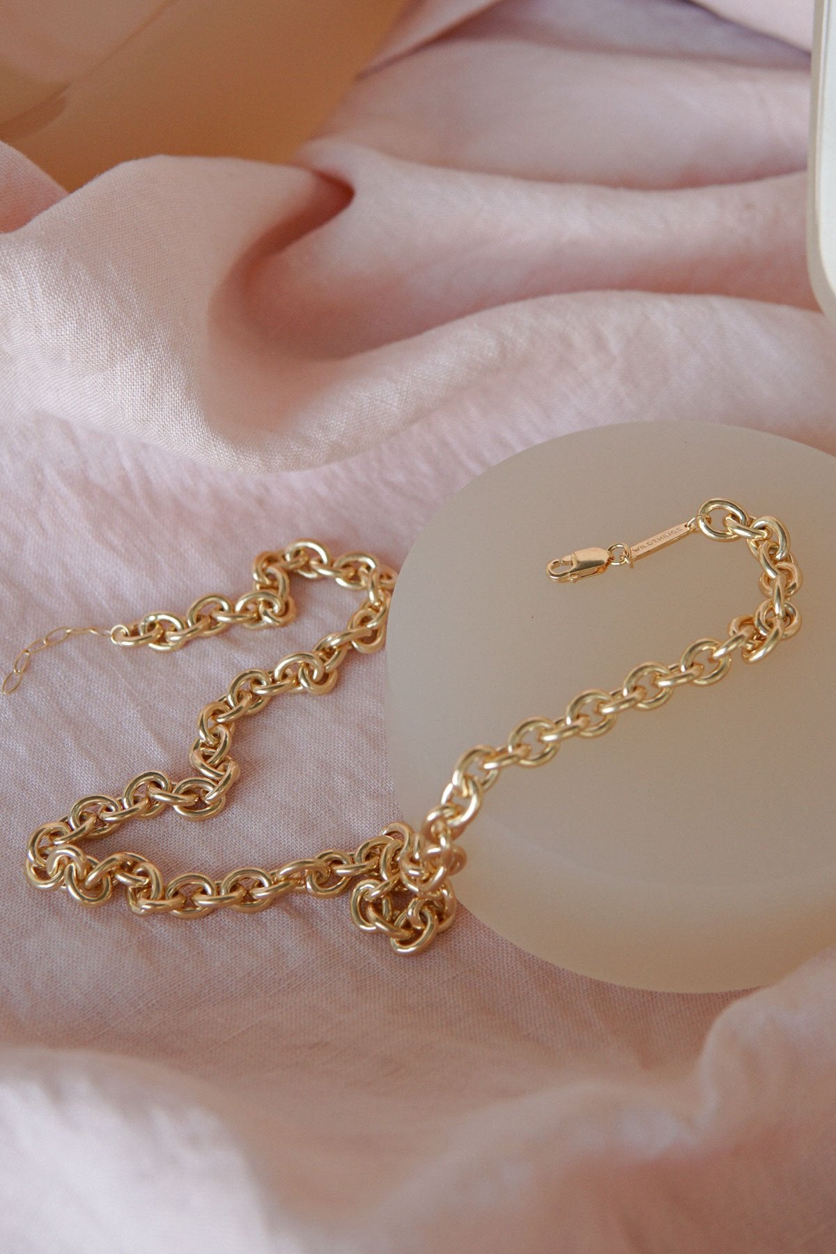 Statement chain necklace gold plated (40 cm)-Necklace-wildthings_collectables-Gold plated---abc