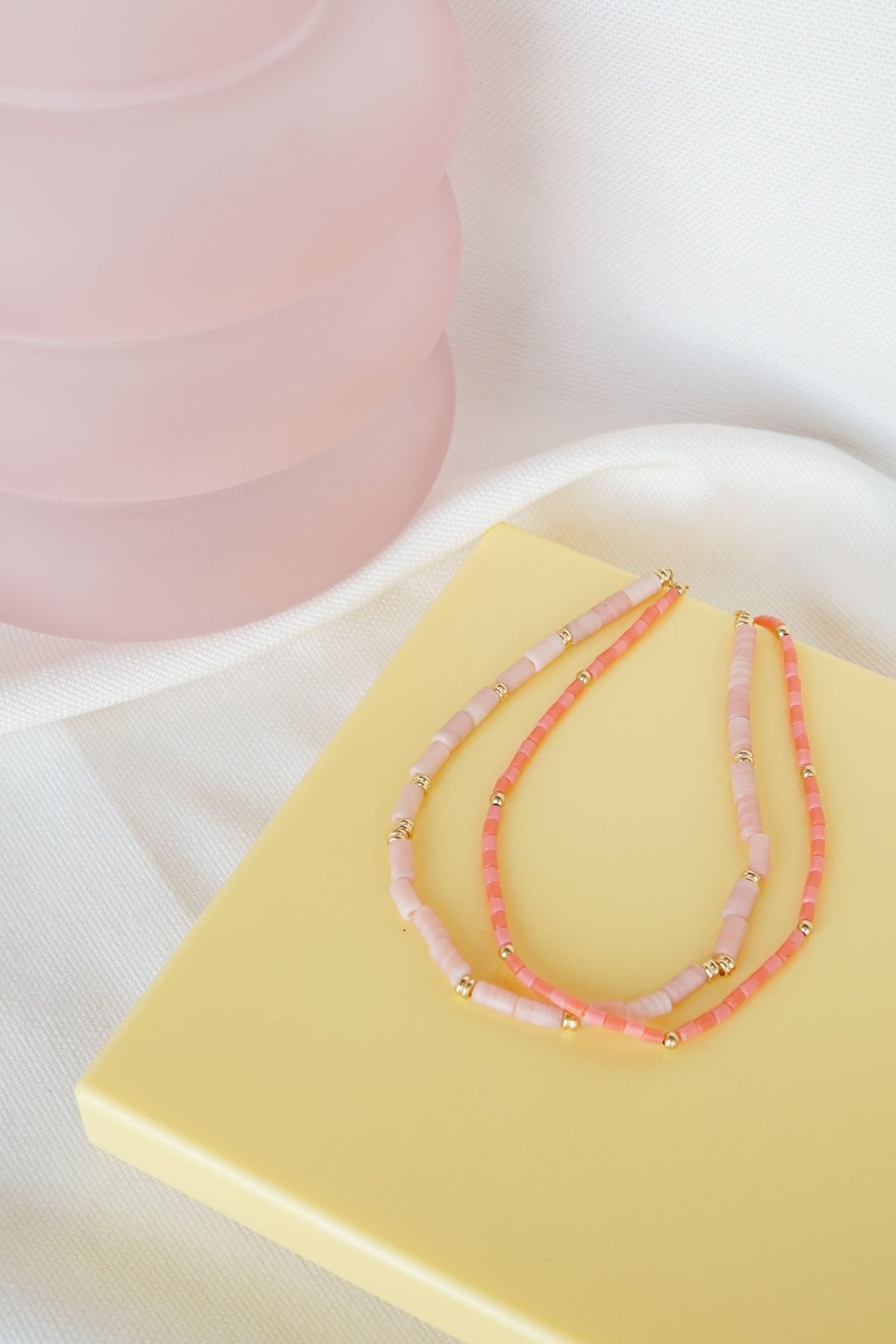 Pink sky necklace gold plated (37 cm)-Necklace-wildthings_collectables-Gold plated---abc