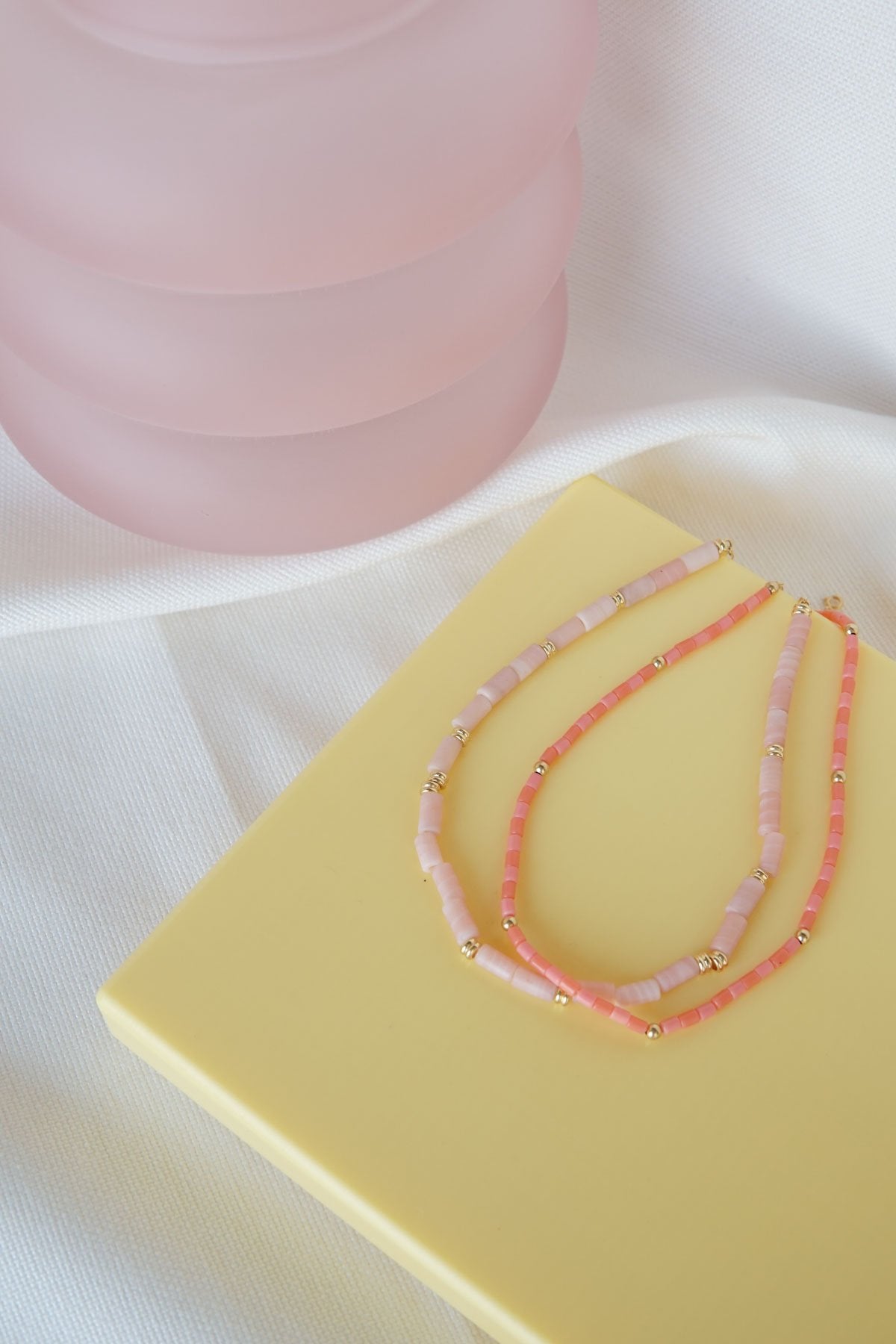 Pink cloud necklace gold plated (34cm)-Necklace-wildthings_collectables-Gold plated---abc