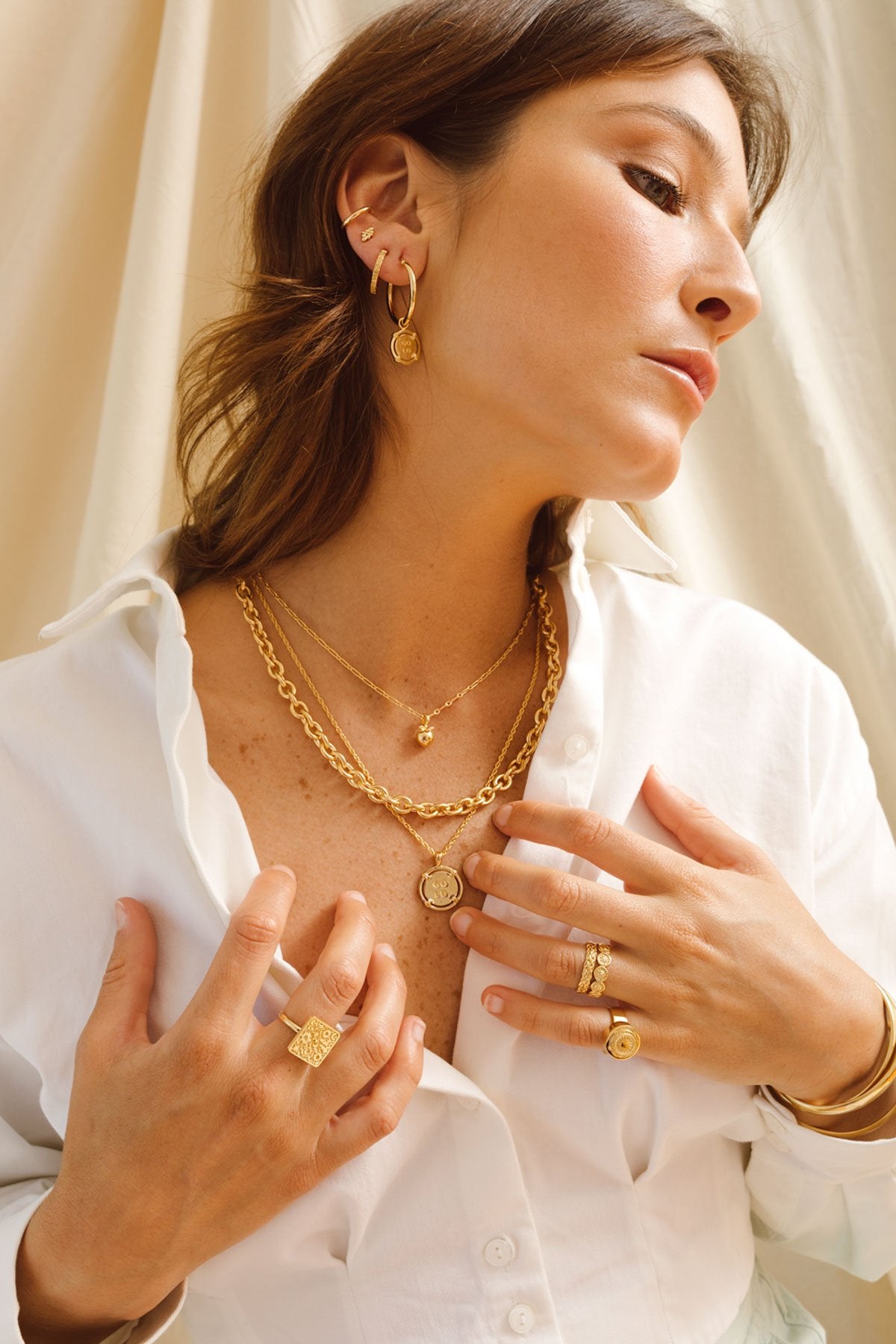 Coin pendant gold plated-abc