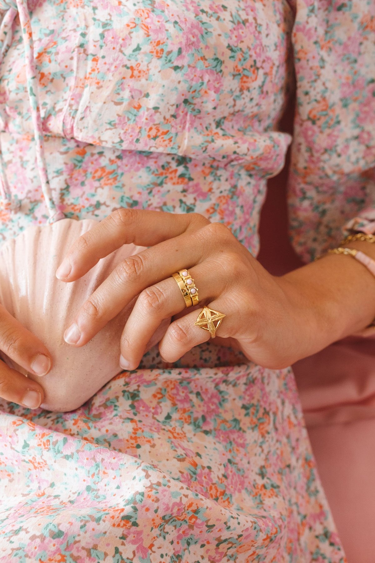 Five ways ring gold plated-abc