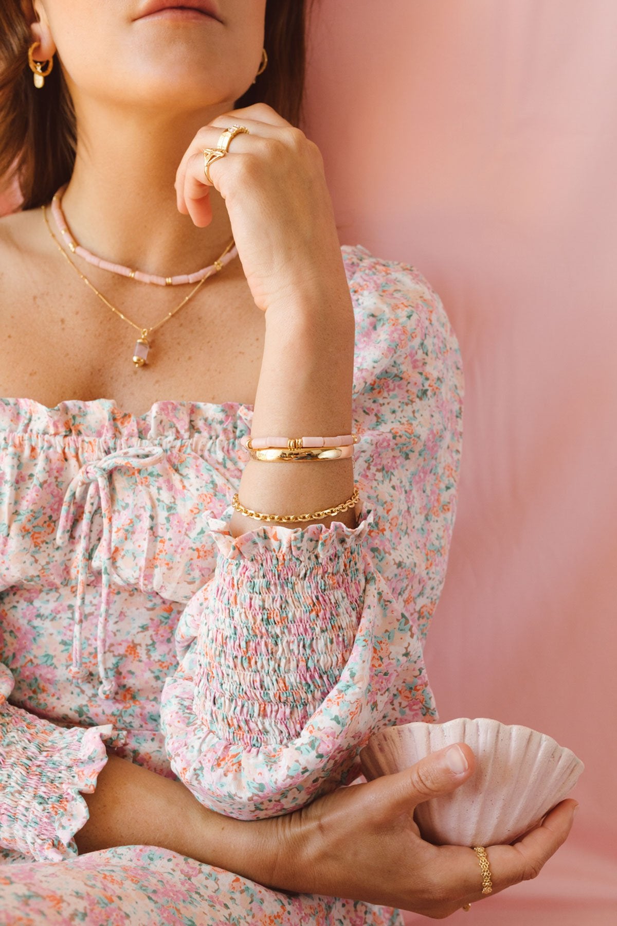 Chunky chain bracelet gold plated-abc