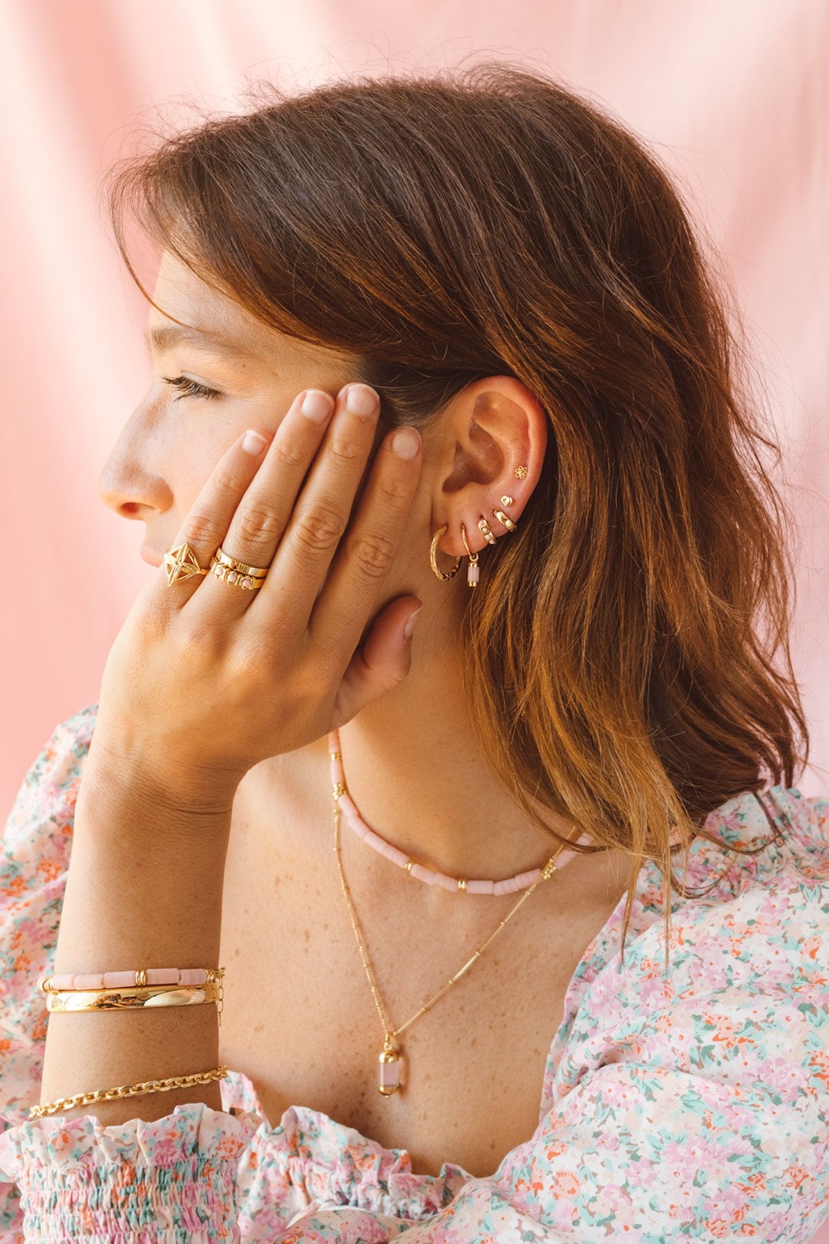 Five ways ring gold plated-abc