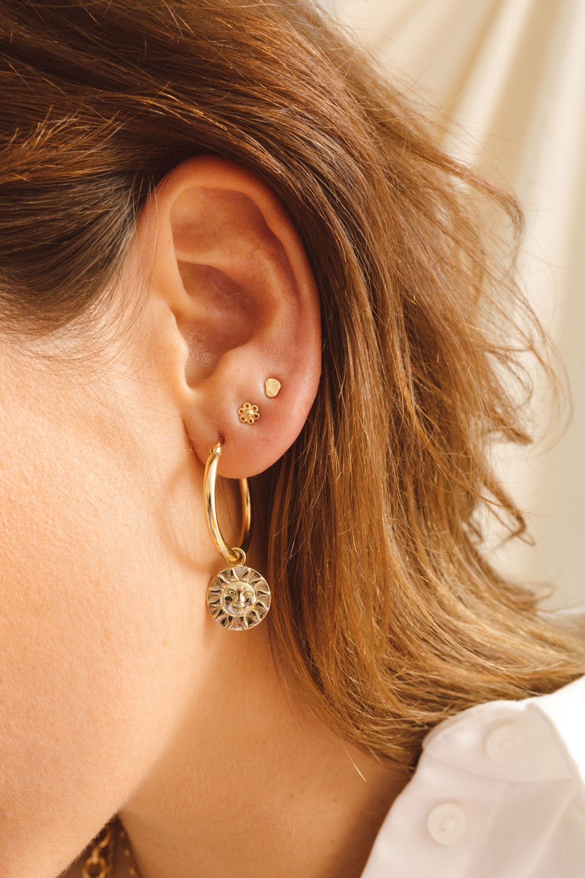 Cloud stud gold plated-abc