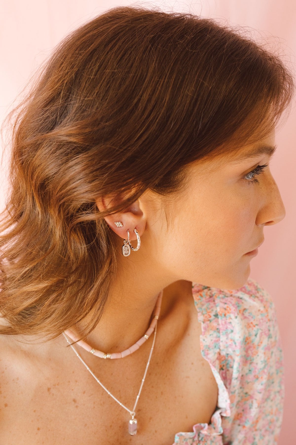 Dots n stripes stud silver-abc