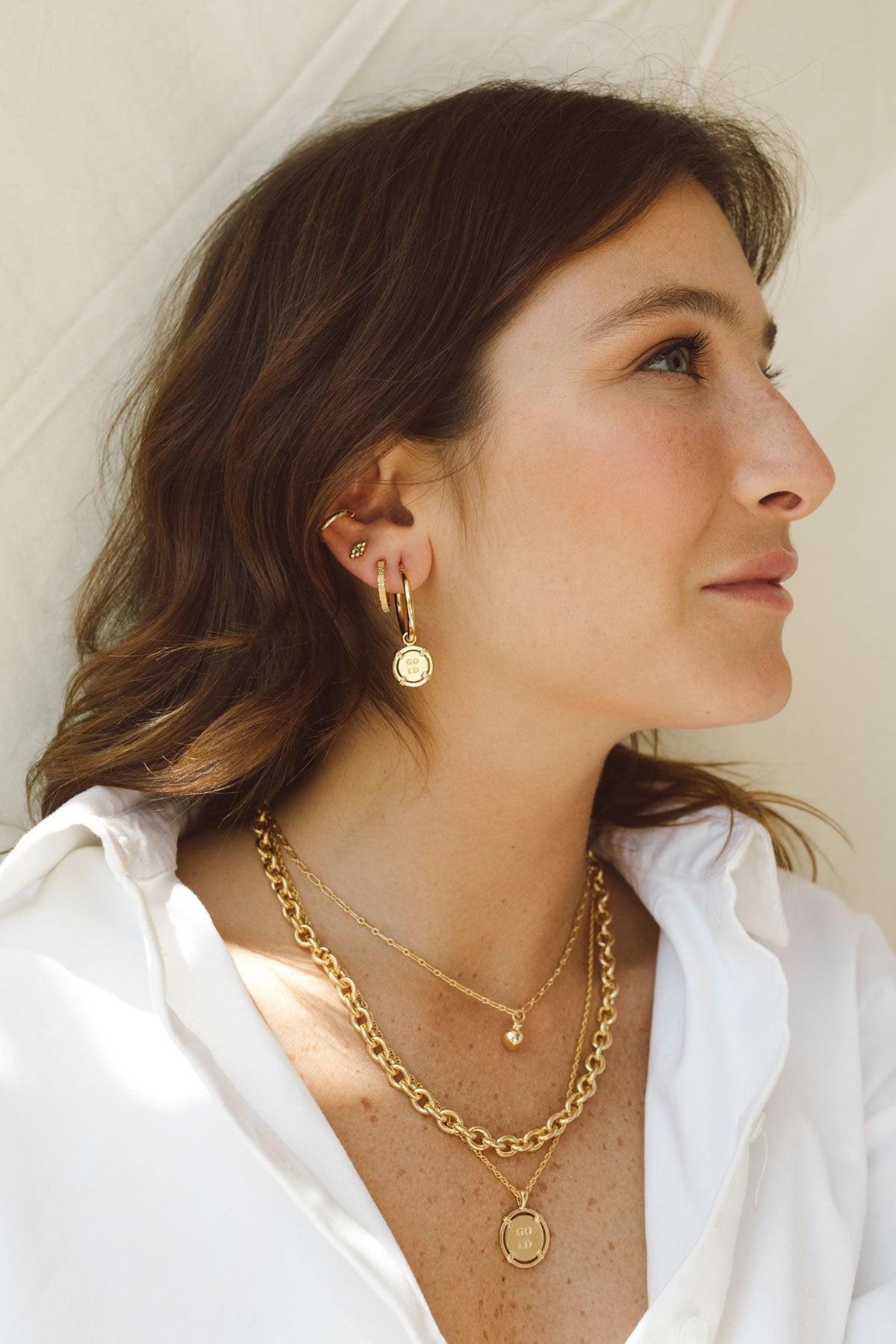 Coin pendant gold plated-abc