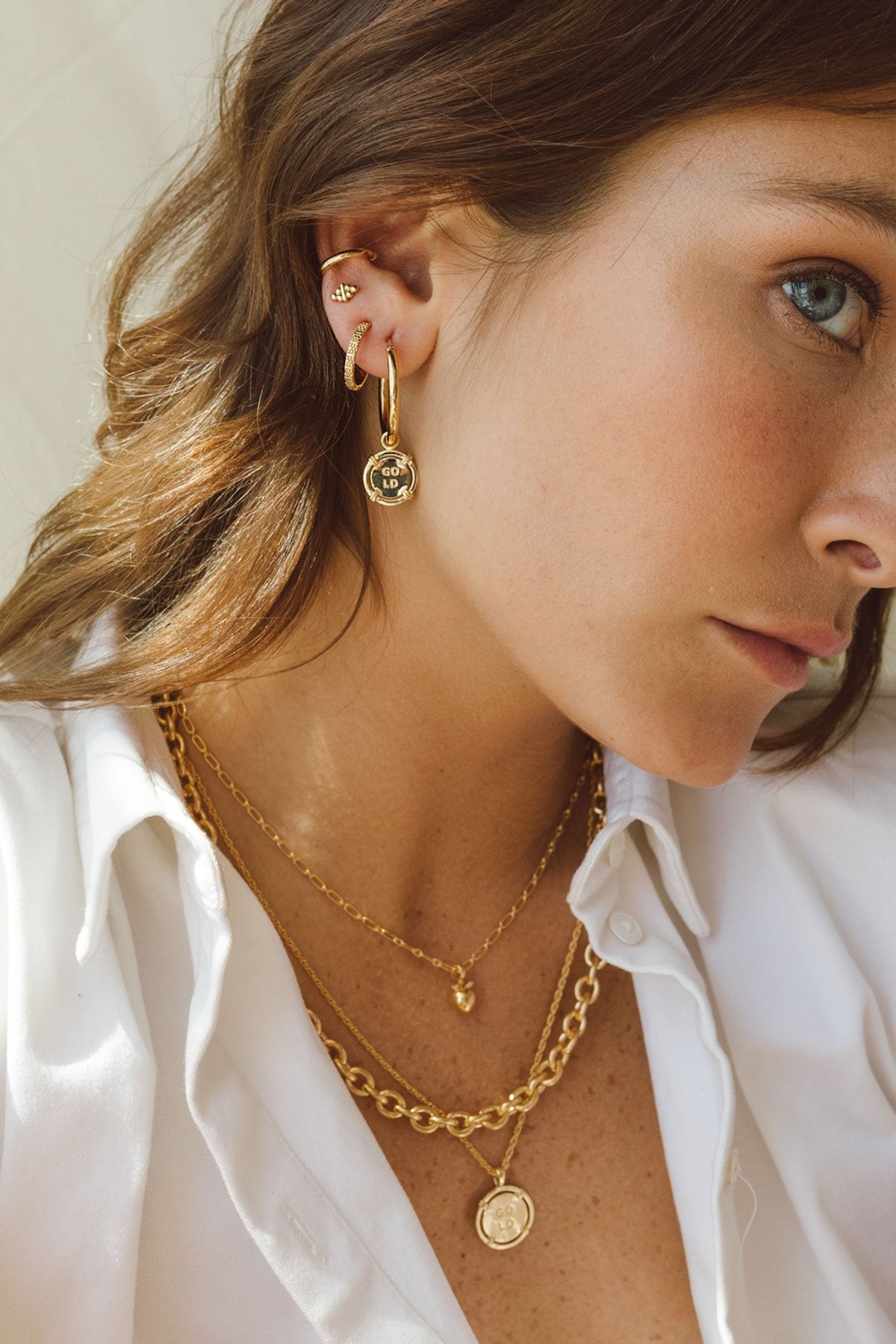 Coin pendant gold plated-abc