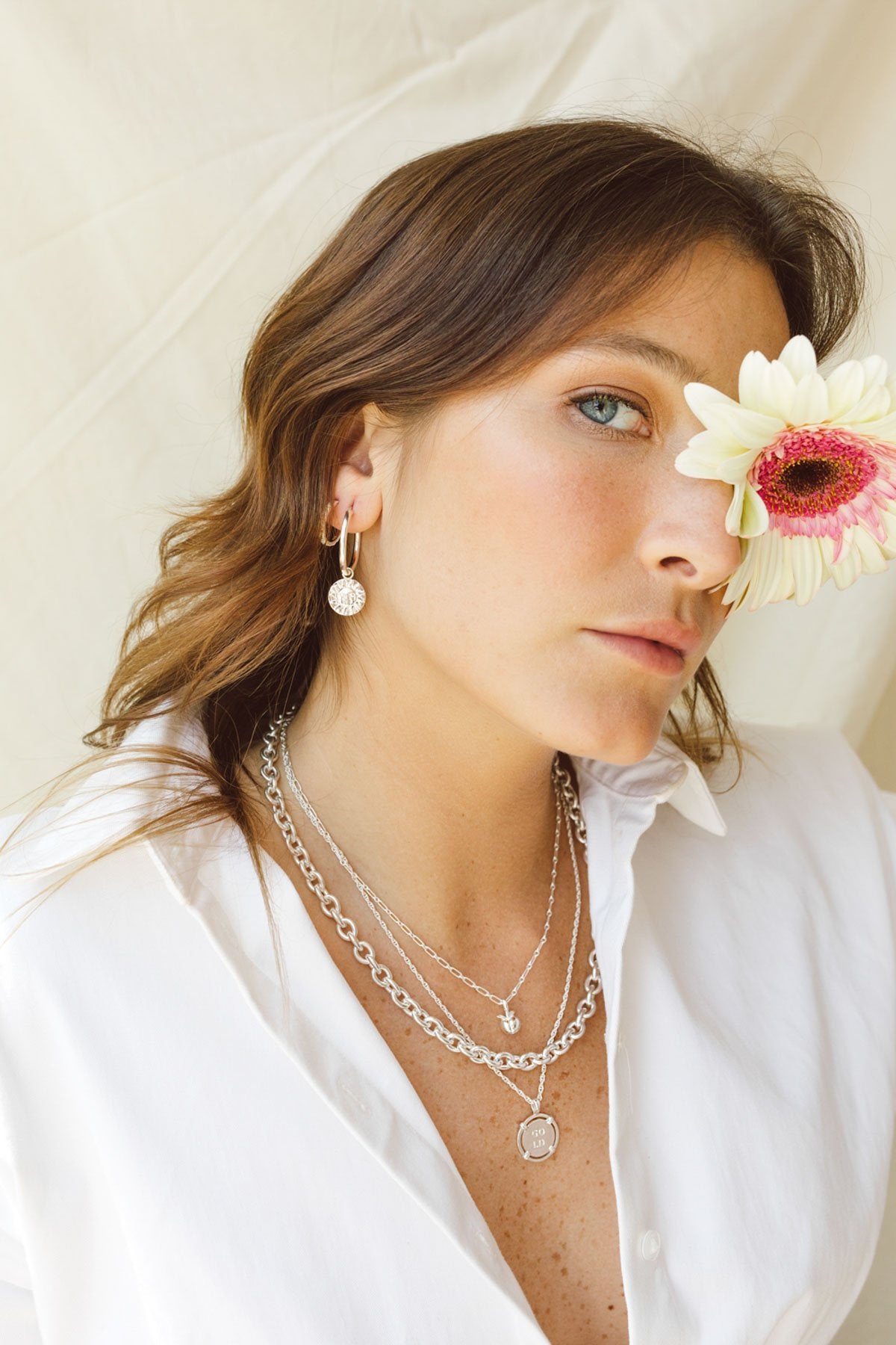 Coin pendant silver-abc