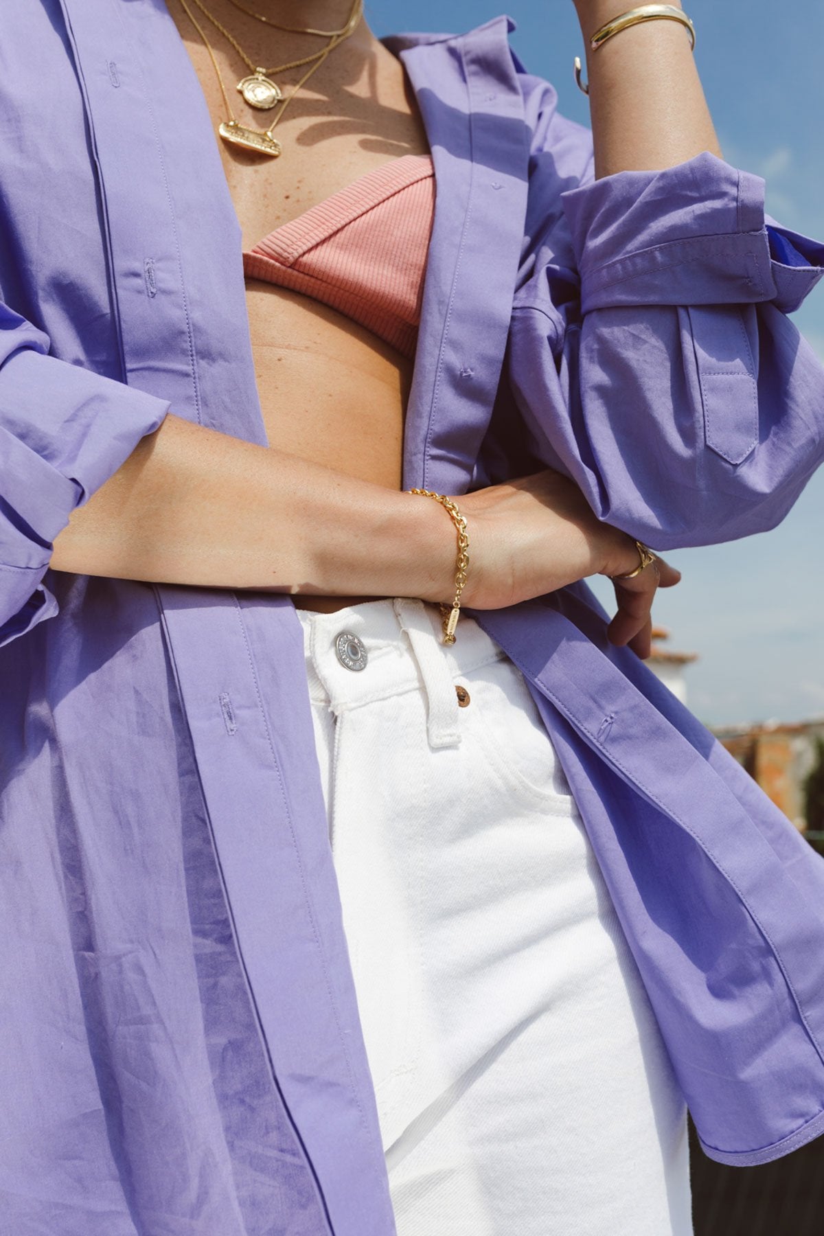 Chunky chain bracelet gold plated-abc