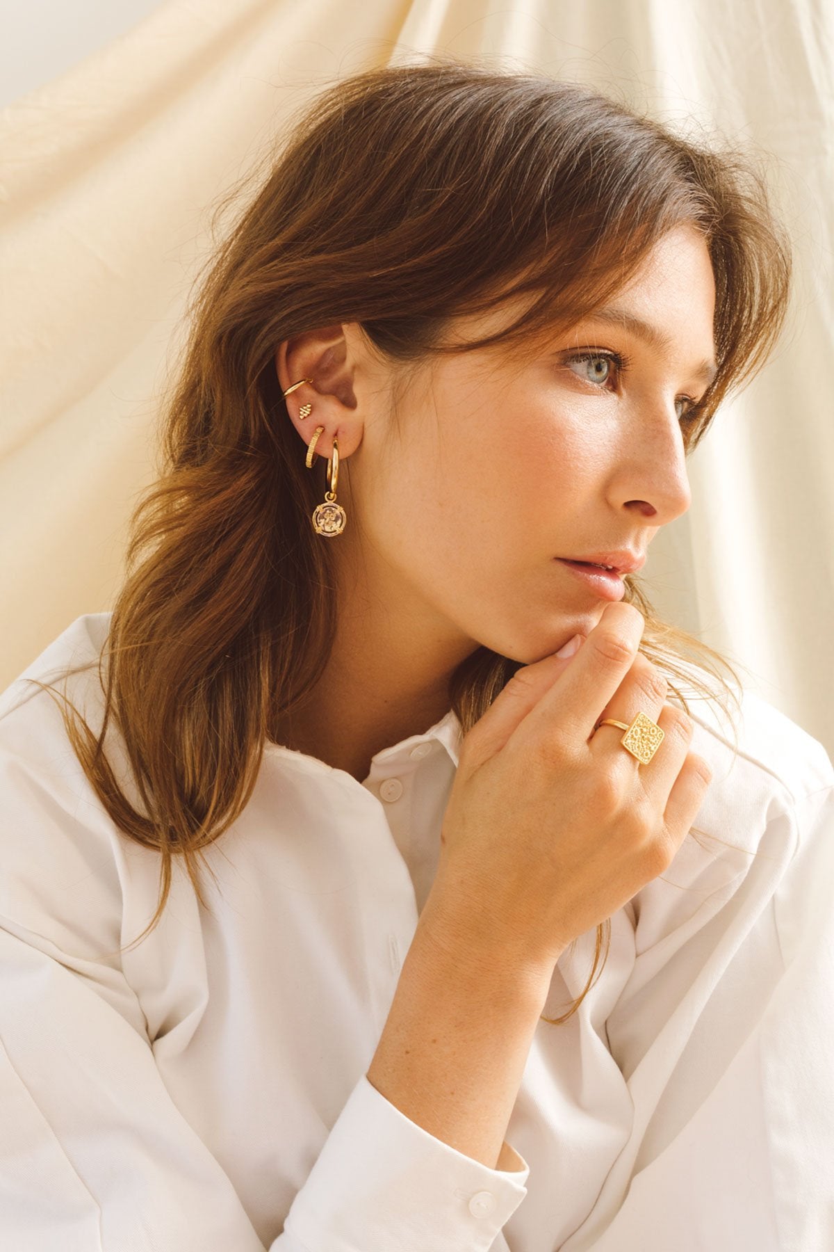 Night sky ring gold plated-abc