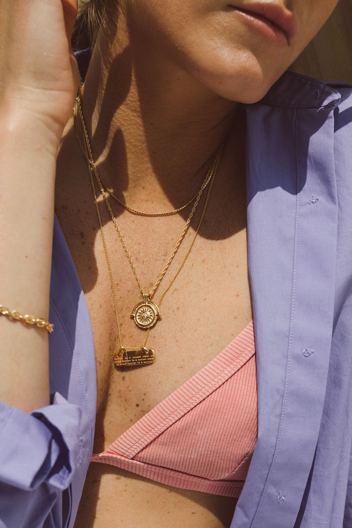 Mantra pendant gold plated-abc